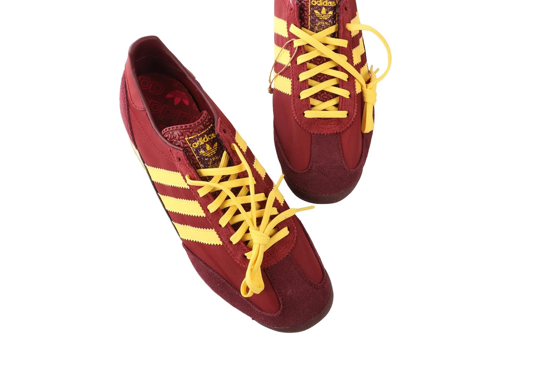 ADIDAS BURGUNDY SL 72 NOBLE MAROON SPRING YELLOW SNEAKERS EU 40 UK 6.5 US 8 - Image 4
