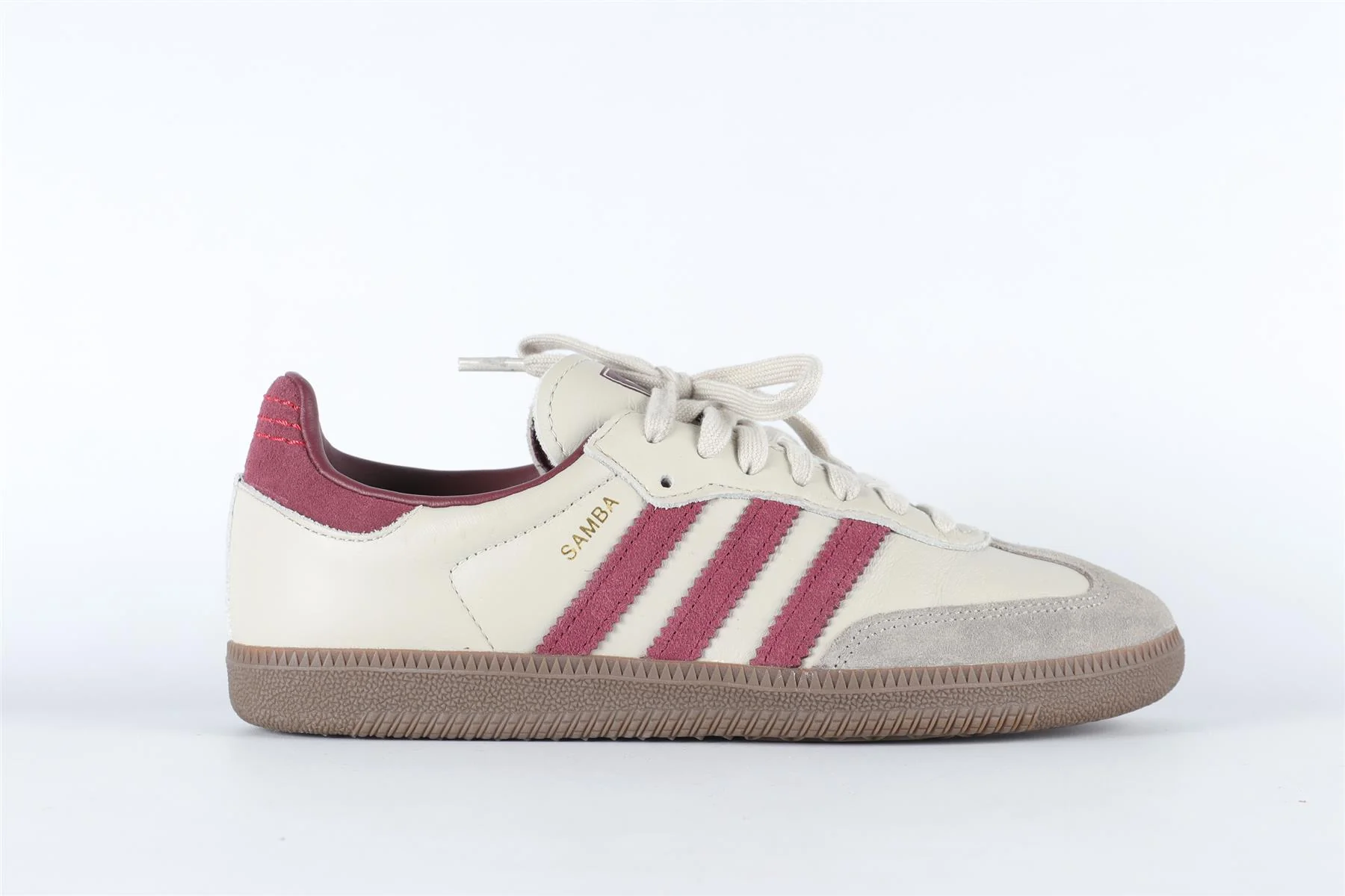 ADIDAS GREY SAMBA PUTTY GREY MAROON SNEAKERS EU 38 2/3 UK 5.5 US 6 - Image 2