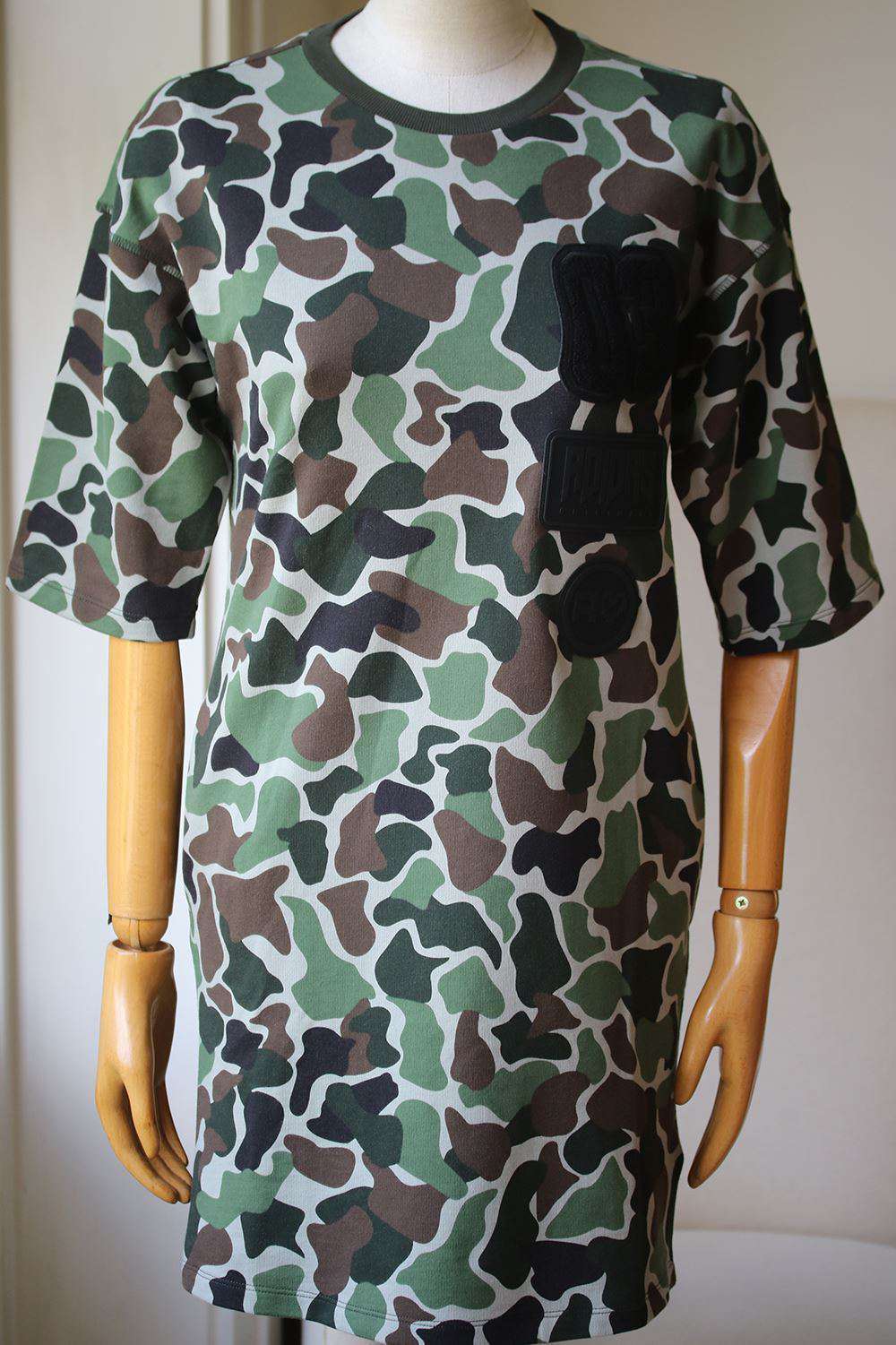 ADIDAS ORIGINALS CAMO COTTON T-SHIRT DRESS UK 6 - Image 2