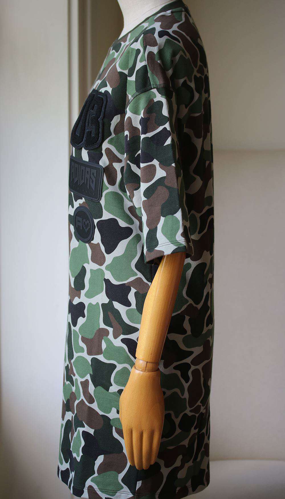 ADIDAS ORIGINALS CAMO COTTON T-SHIRT DRESS UK 6 - Image 3