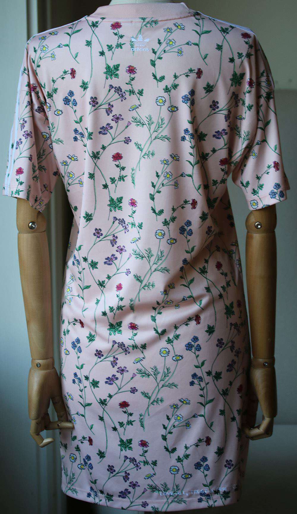 ADIDAS ORIGINALS FLORAL PRINT T-SHIRT DRESS UK 6 - Image 5