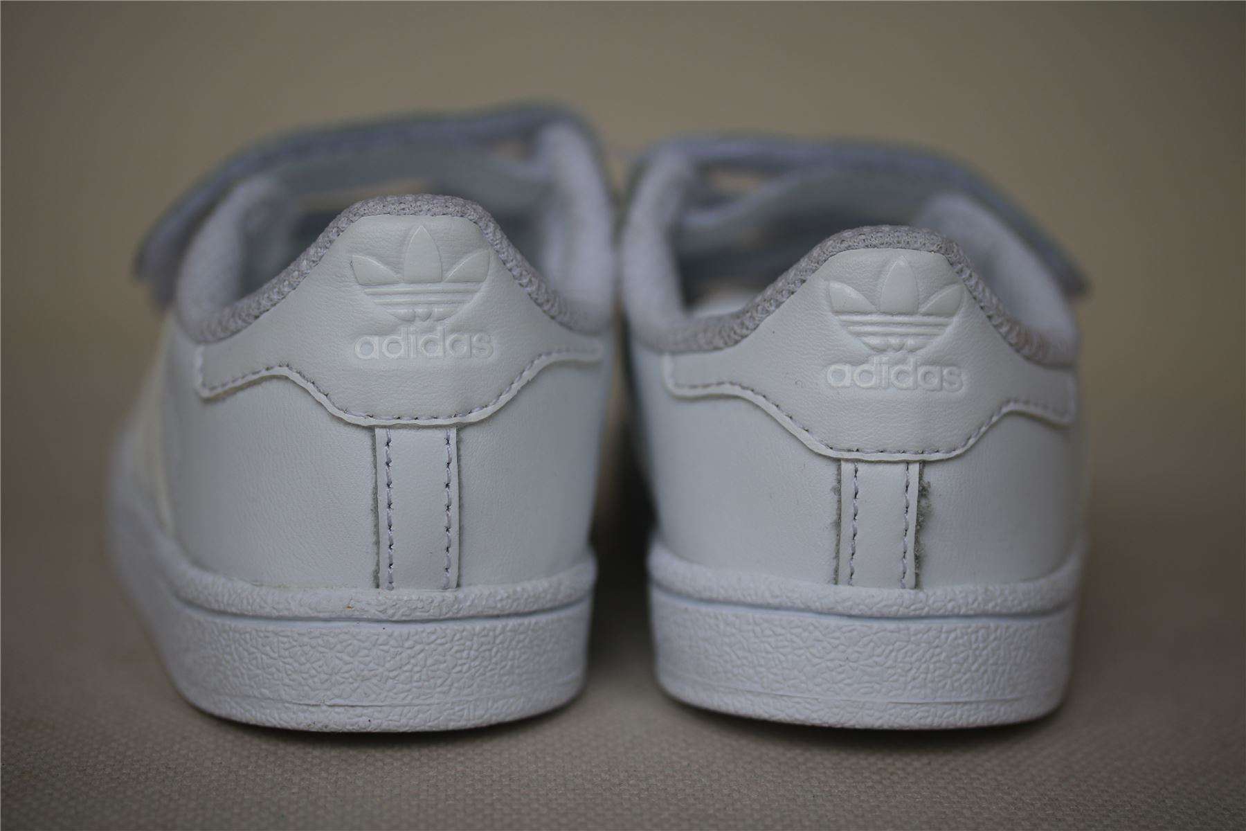 ADIDAS ORIGINALS SUPERSTAR KIDS WHITE VELCRO TRAINERS EU 24 UK 7K US 7.5K - Image 2