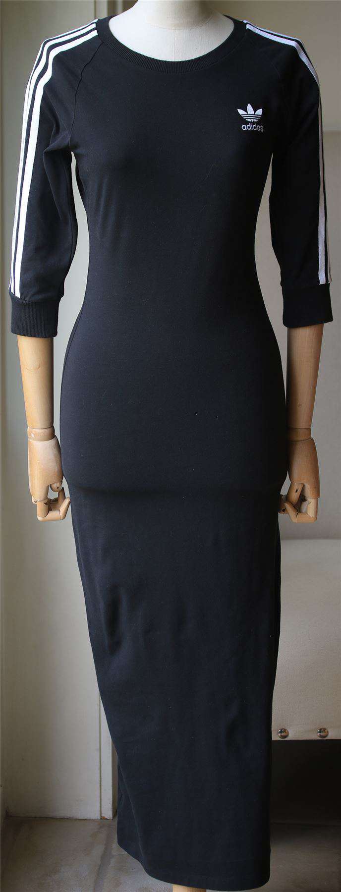 ADIDAS ORIGINALS THREE STRIPE MAXI DRESS UK 10 - Image 3