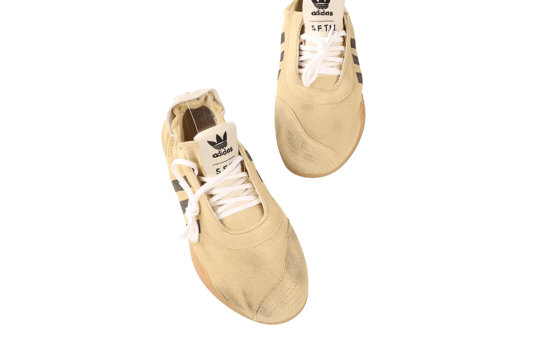 ADIDAS + SFTM BEIGE TAEKWONDO MEI CREAM WHITE SNEAKERS EU 38 2/3 UK 5.5 US 7 - Image 4