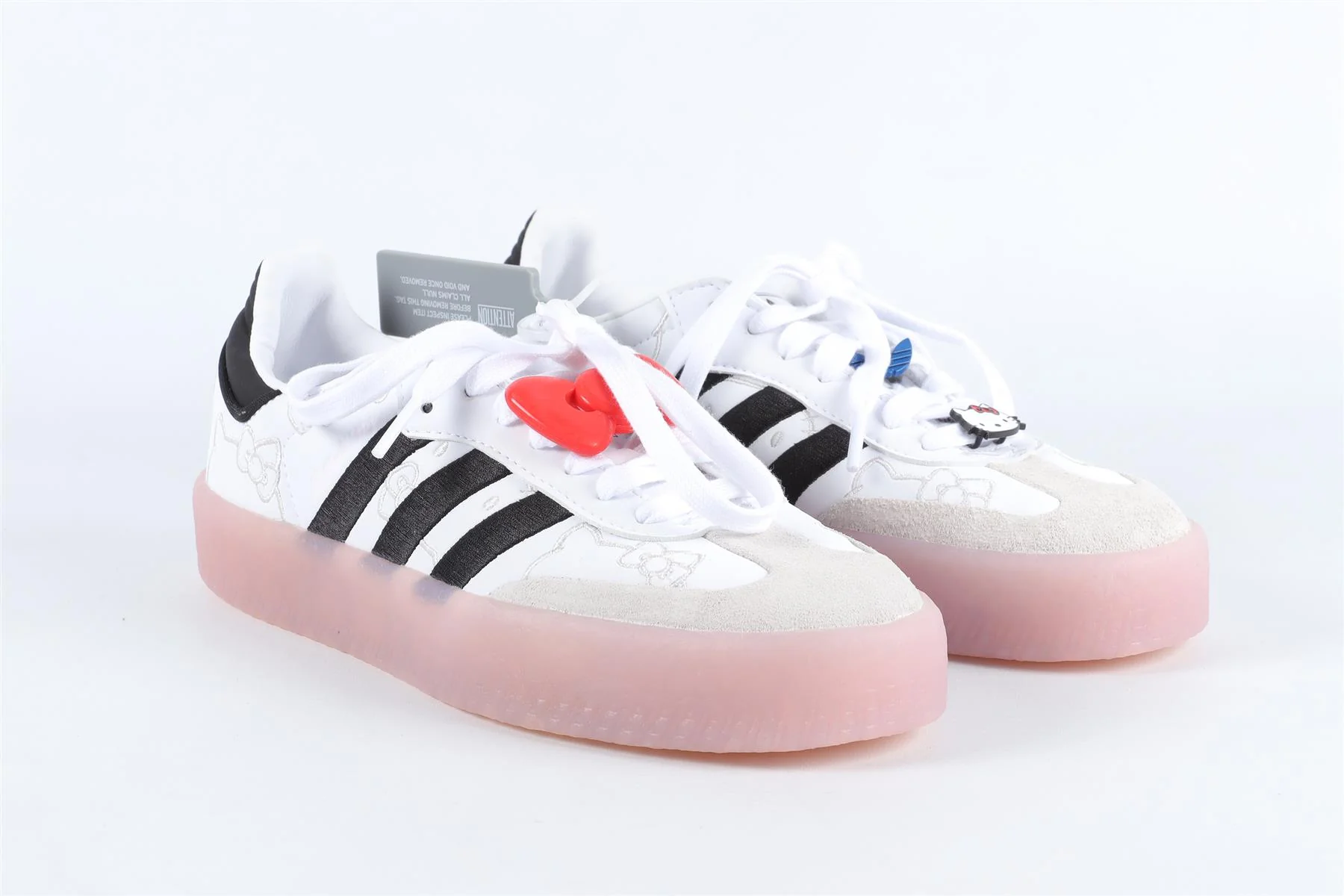 ADIDAS WHITE LEATHER TRAINERS UK 4.5 EU 37.5 US 6 - Image 2