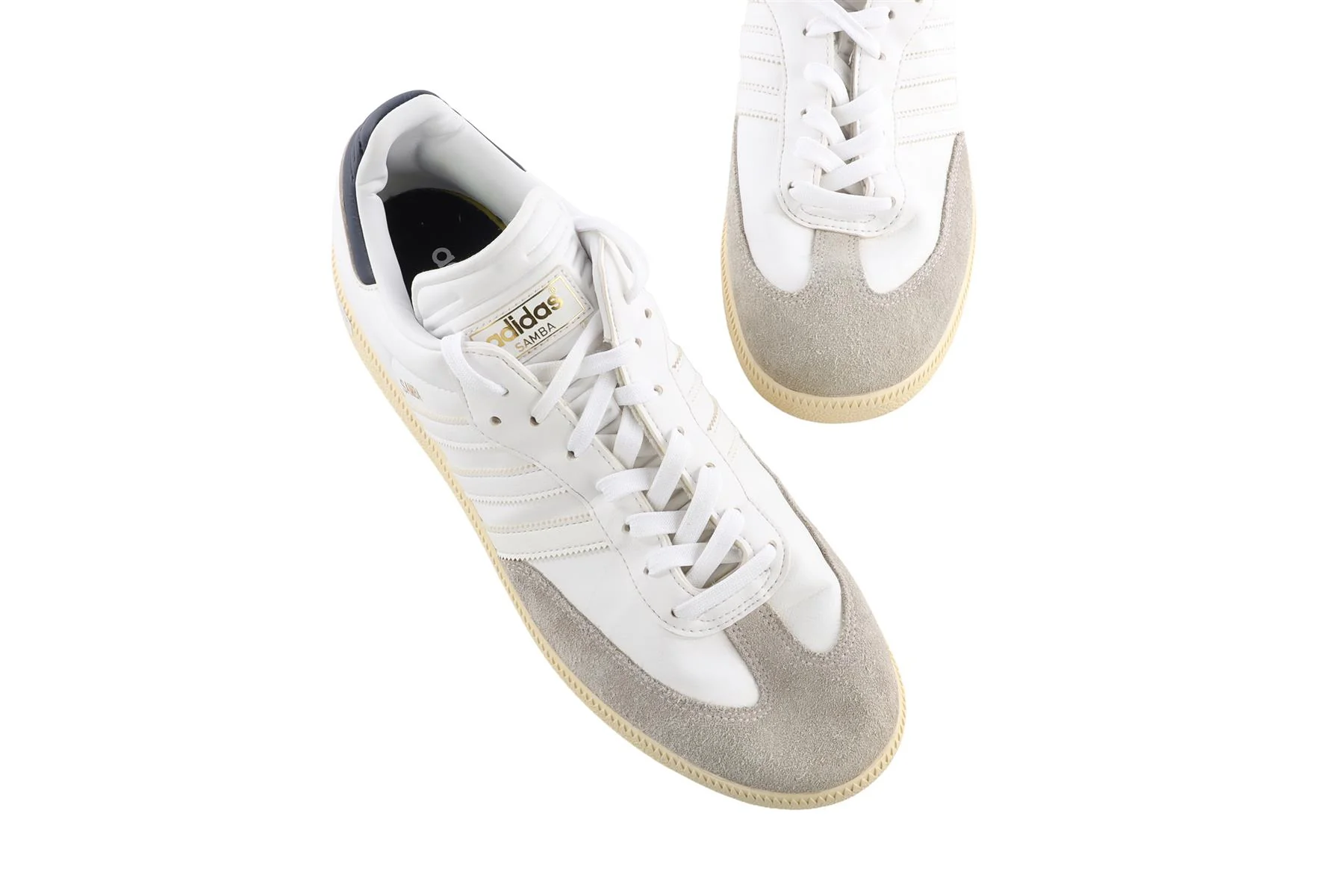 ADIDAS WHITE MEN'S SAMBA WHITE COLLEGIATE NAVY GOLF SHOES EU 48 UK 12.5 US 13 - Image 4