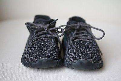 ADIDAS YEEZY KIDS BOOST 350 PIRATE BLACK TRAINERS EU 22 UK 5.5K - Image 2