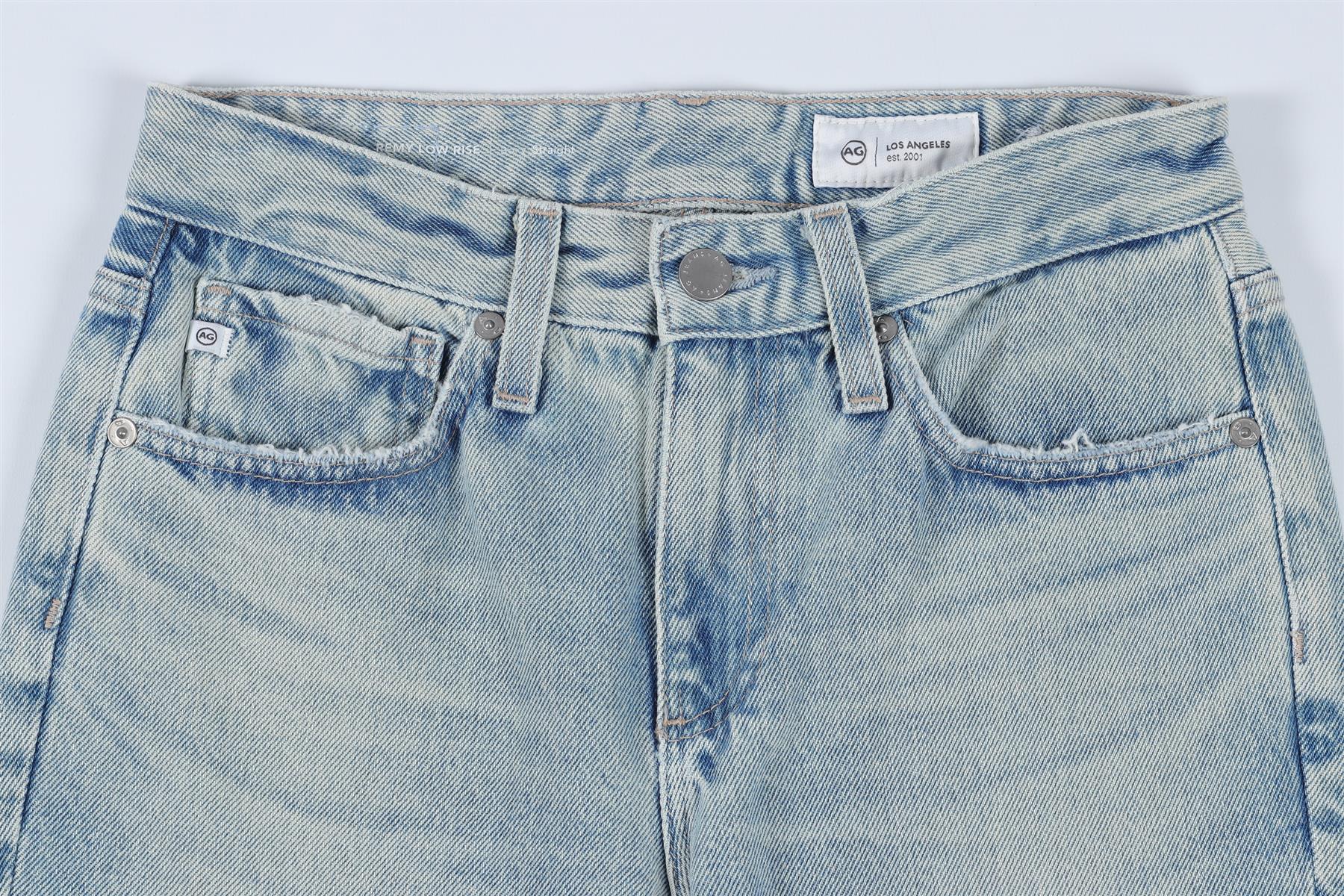 ADRIANO GOLDSCHMIED BLUE HIGH RISE STRAIGHT LEG JEANS W23 UK 4 - Image 3