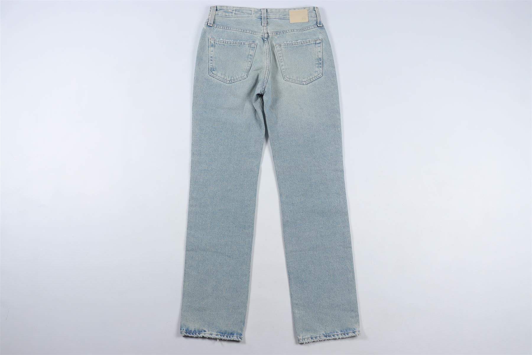ADRIANO GOLDSCHMIED BLUE HIGH RISE STRAIGHT LEG JEANS W23 UK 4 - Image 4