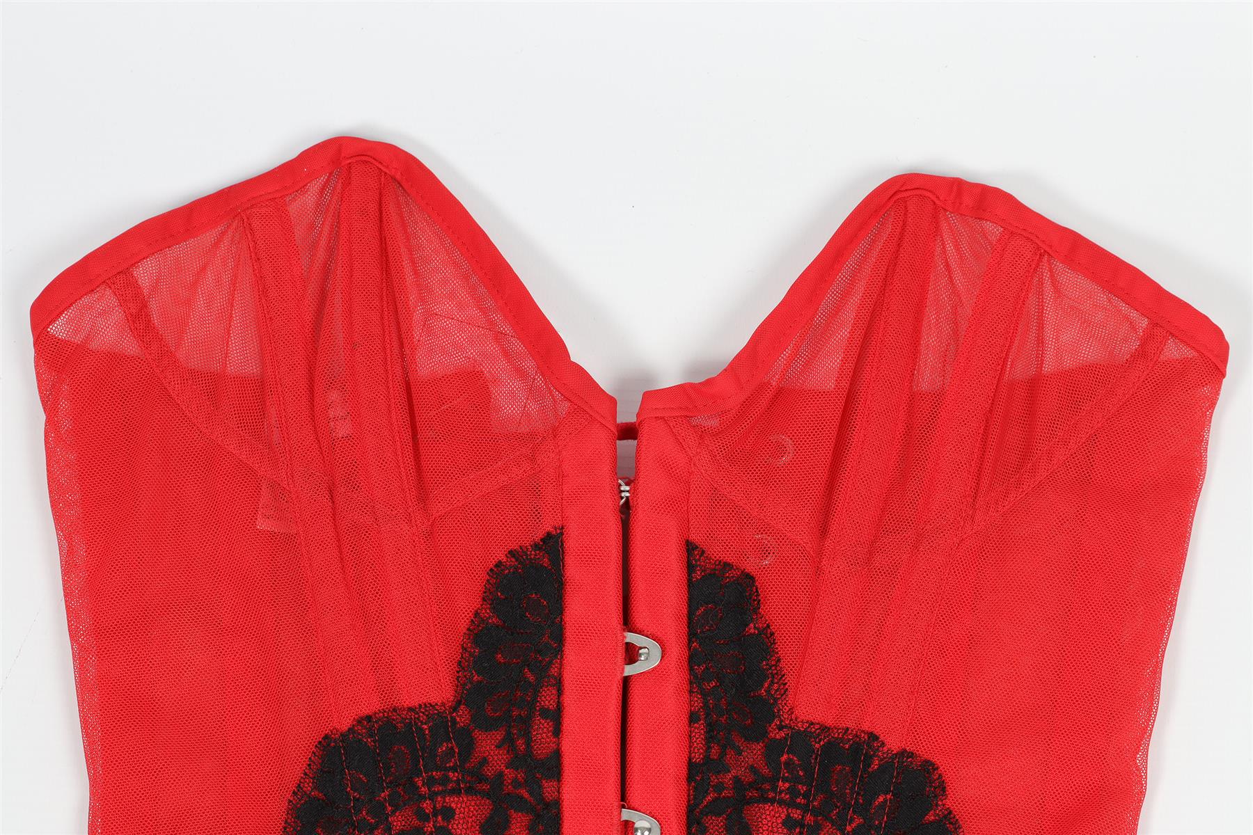 AGENT PROVOCATEUR RED MESH CORSET SMALL A-B - Image 3