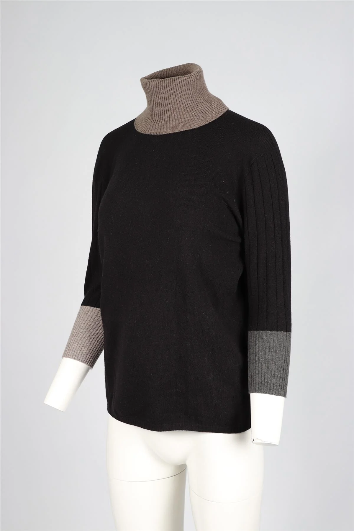 AGNONA BLACK CASHMERE TURTLENECK SWEATER IT 48 UK16 - Image 3