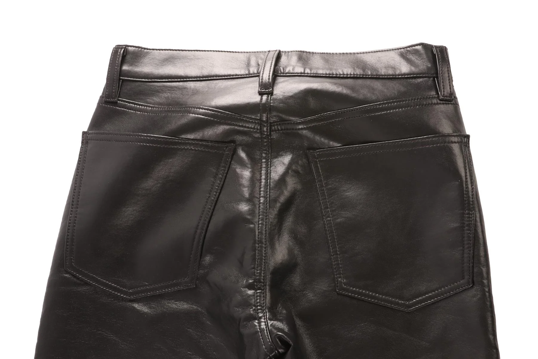 AGOLDE BLACK FAUX LEATHER FLARED PANTS W25 UK 6-8 - Image 5