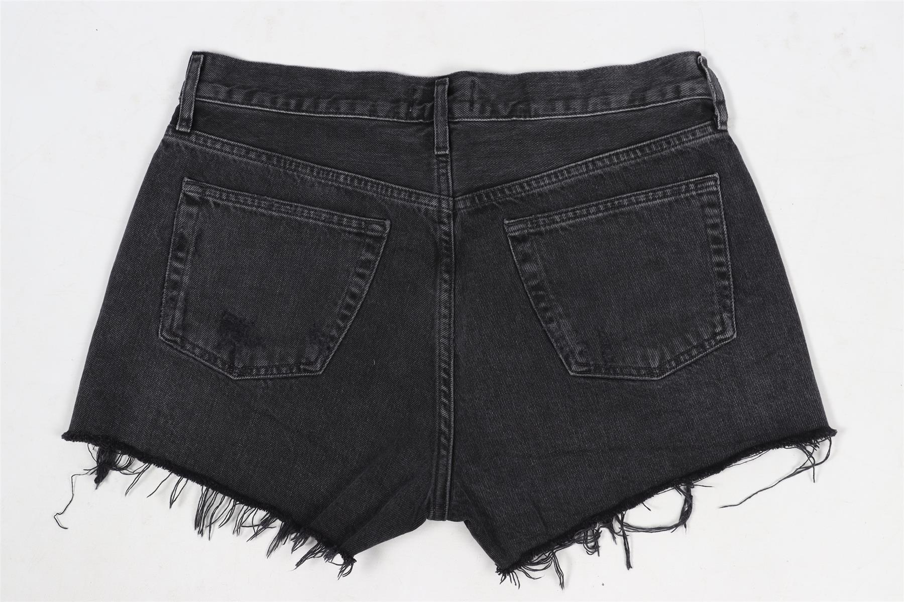 AGOLDE BLACK HIGH RISE DENIM SHORTS W28 UK 10 - Image 4