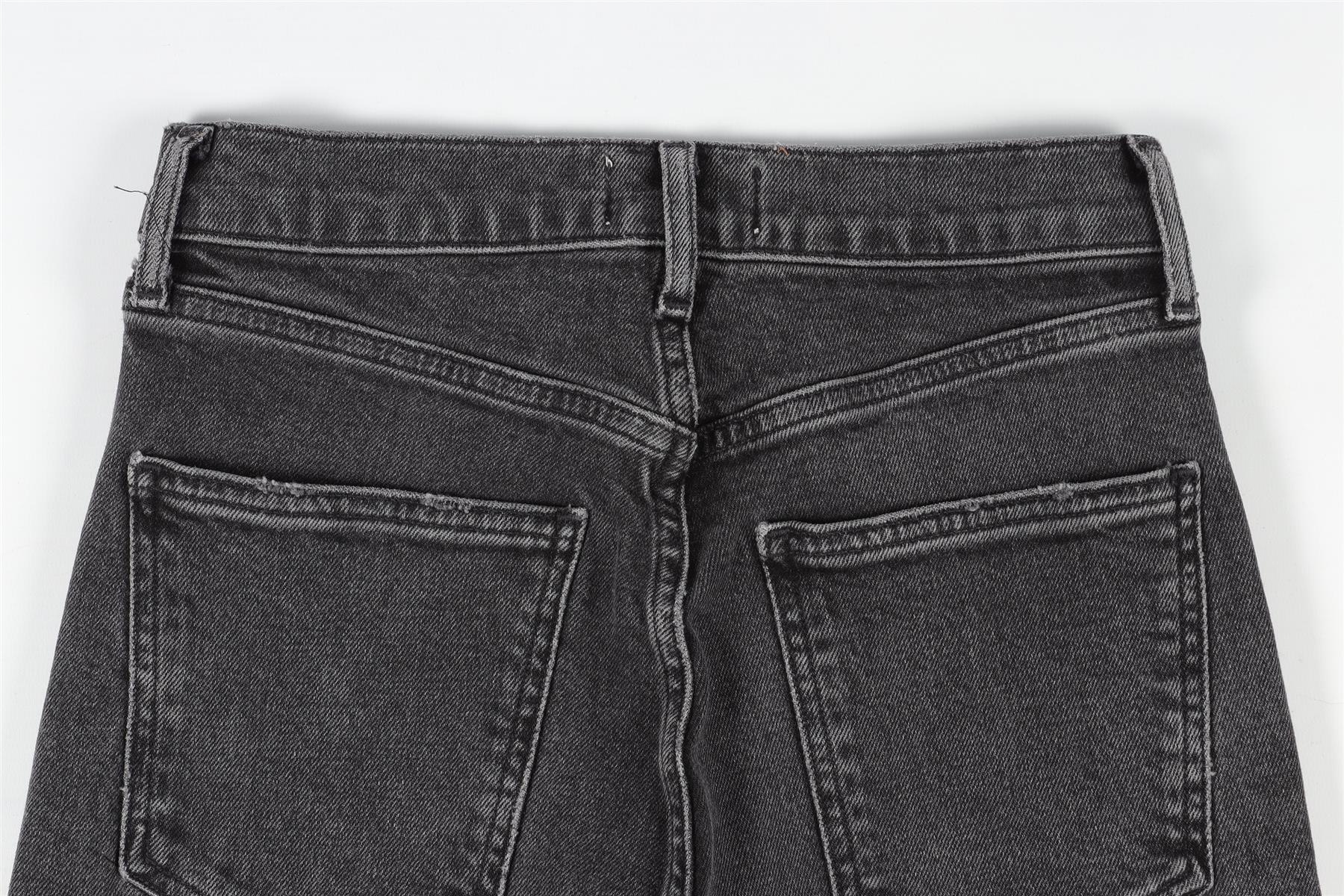 AGOLDE BLACK HIGH RISE STRAIGHT LEG JEANS W24 UK 6 - Image 5