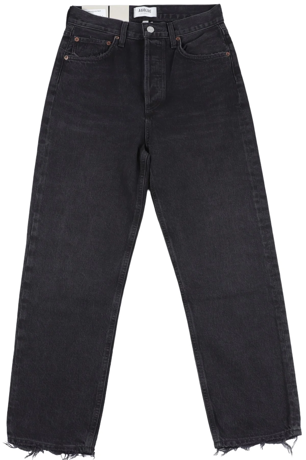 AGOLDE BLACK HIGH RISE STRAIGHT LEG JEANS W24 UK 6