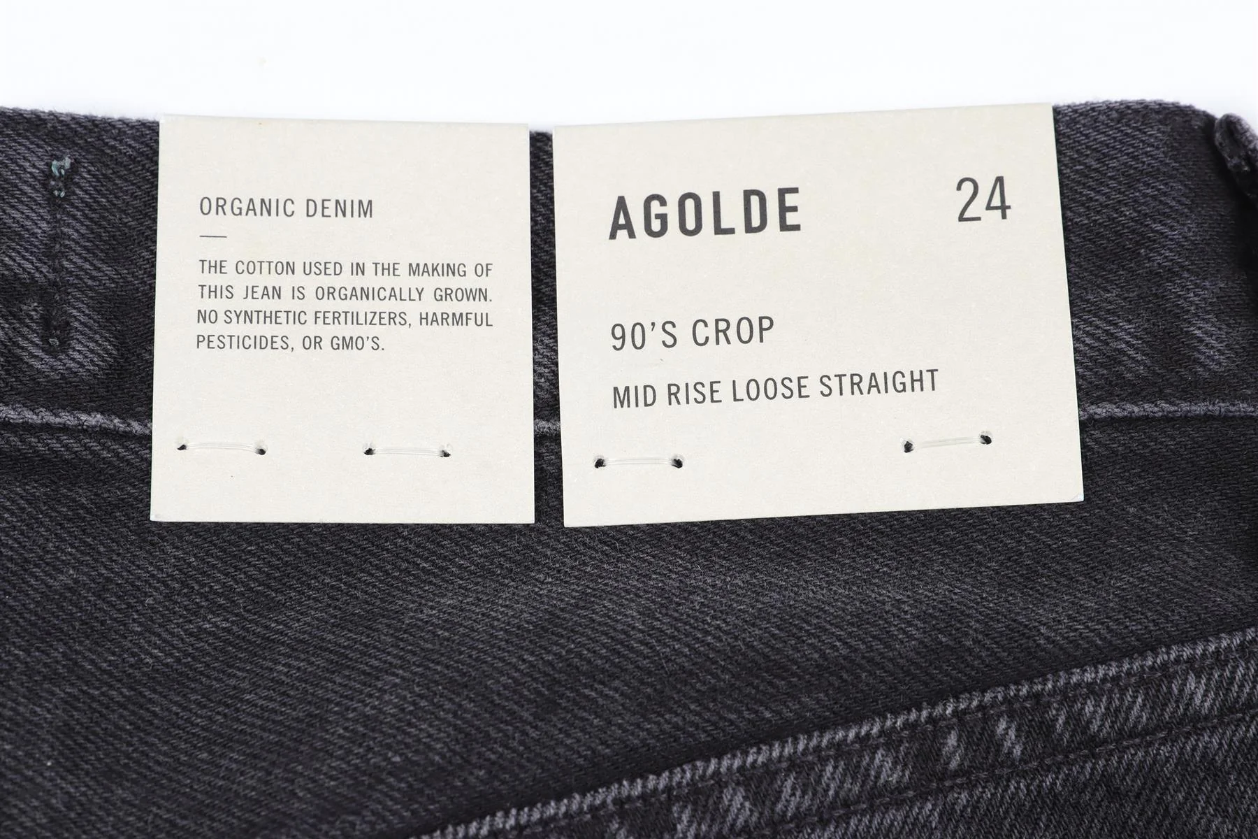 AGOLDE BLACK HIGH RISE STRAIGHT LEG JEANS W24 UK 6 - Image 6