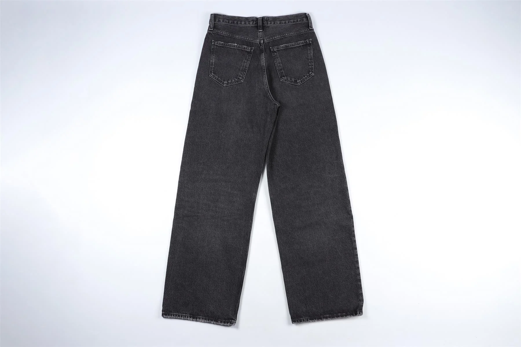 AGOLDE BLACK HIGH RISE WIDE LEG JEANS W24 UK 6 - Image 4