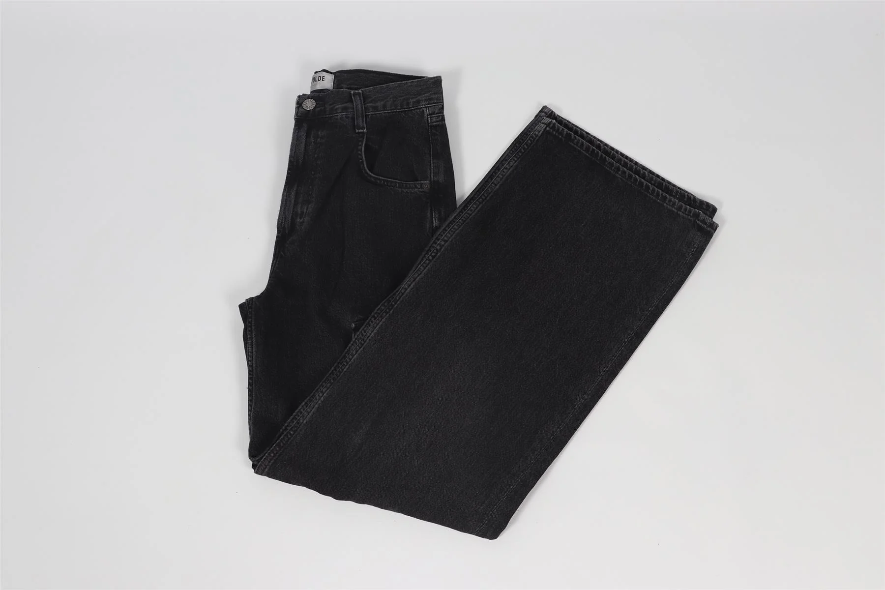 AGOLDE BLACK WIDE LEG JEANS W 24 UK 6 - Image 2