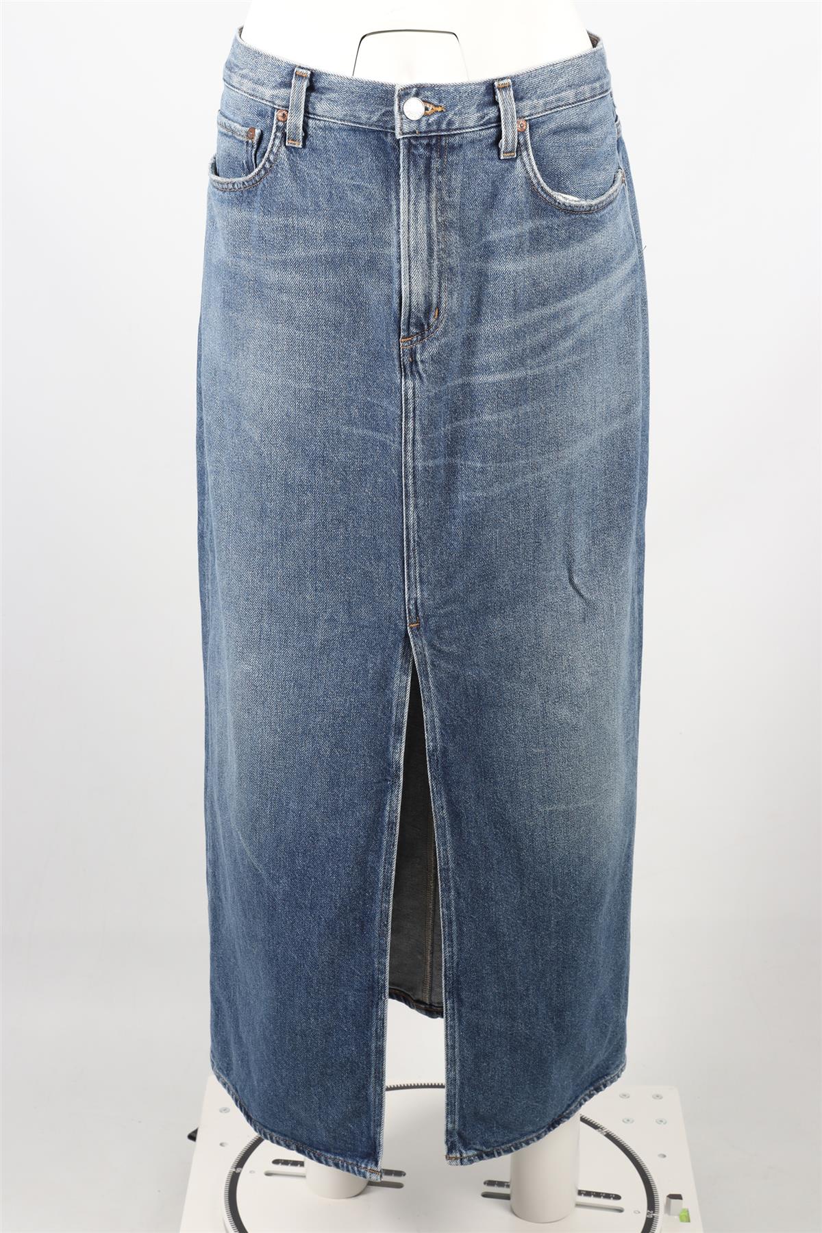 AGOLDE BLUE DENIM MAXI SKIRT W27 UK 8-10 - Image 2