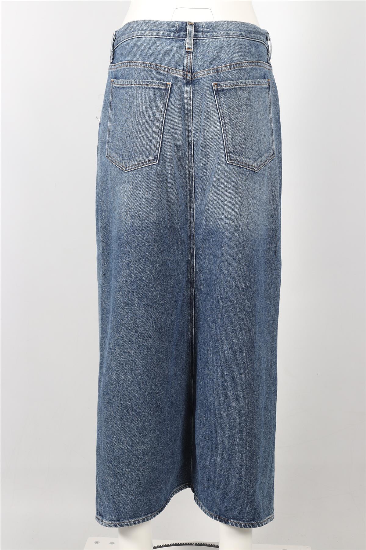 AGOLDE BLUE DENIM MAXI SKIRT W27 UK 8-10 - Image 4