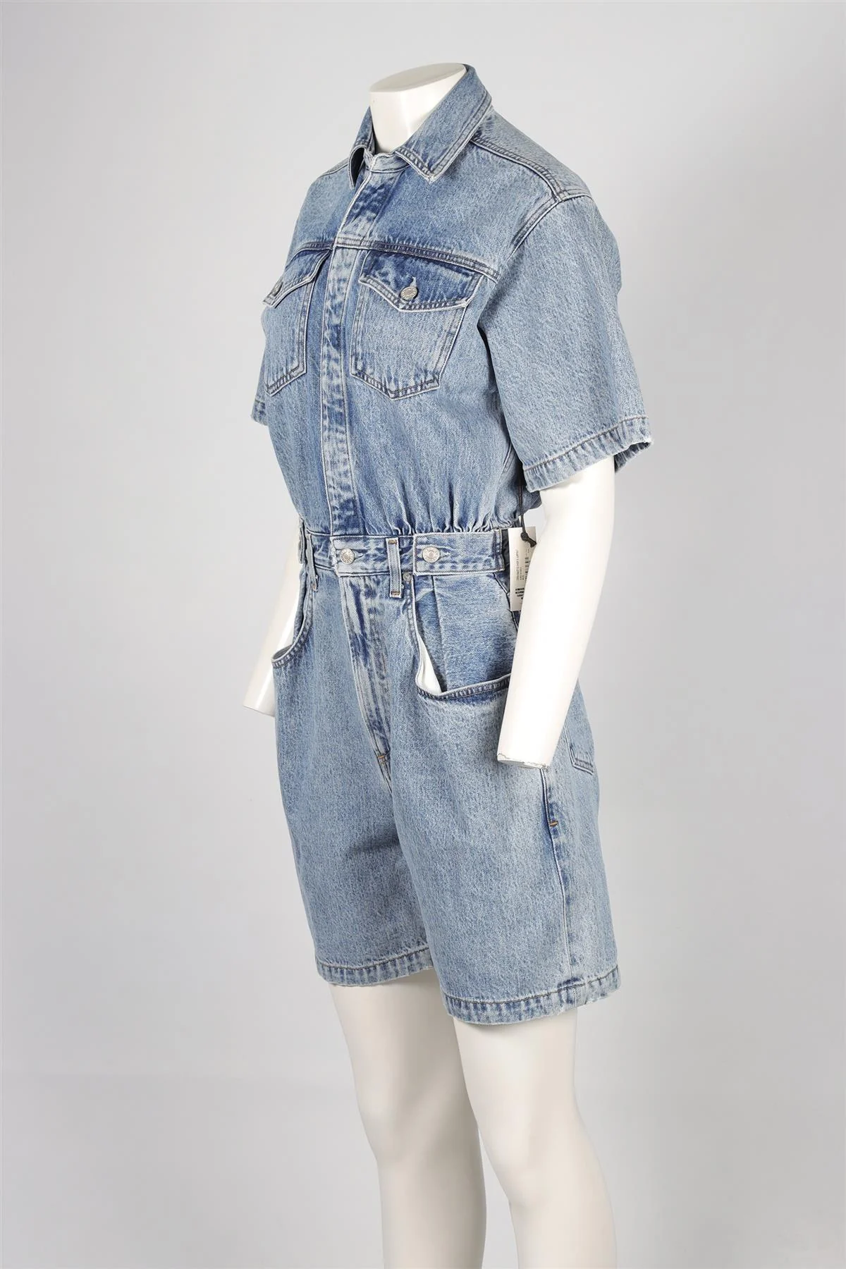 AGOLDE BLUE DENIM PLAYSUIT US 4 UK 8 - Image 3
