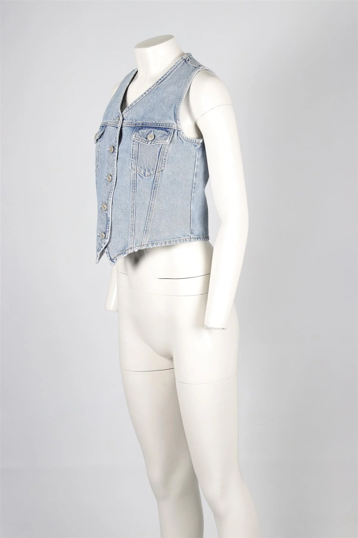 AGOLDE BLUE DENIM WAISTCOAT SMALL - Image 3
