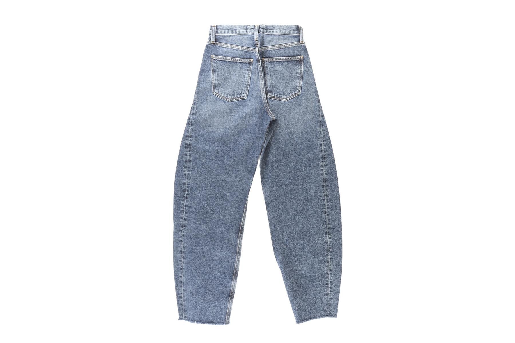 AGOLDE BLUE HIGH RISE BARREL LEG JEANS W24 UK 6 - Image 4