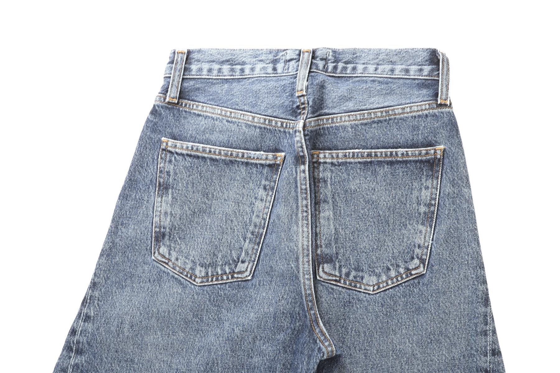 AGOLDE BLUE HIGH RISE BARREL LEG JEANS W24 UK 6 - Image 5