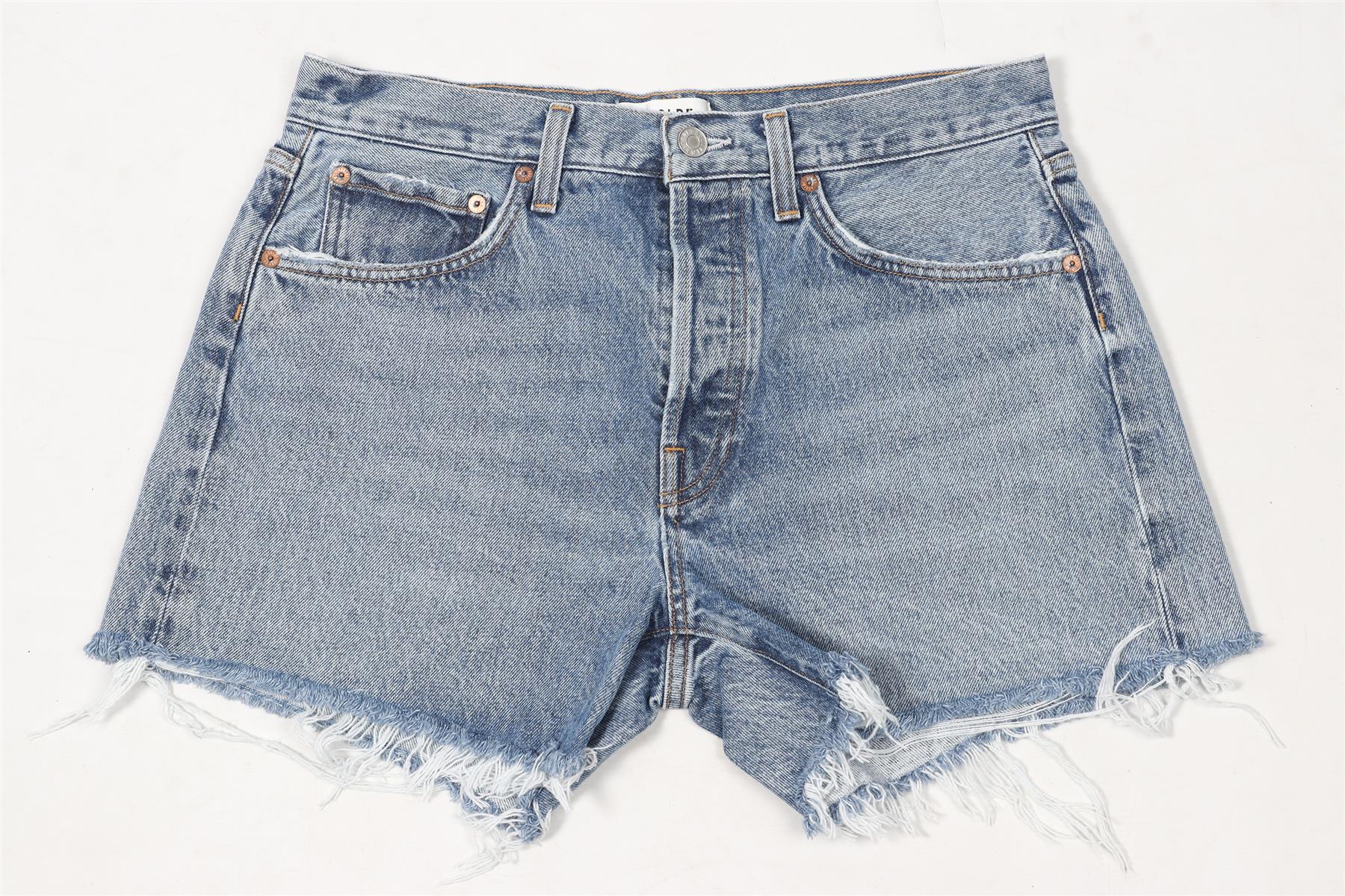AGOLDE BLUE HIGH RISE DENIM SHORTS W28 UK 10 - Image 2