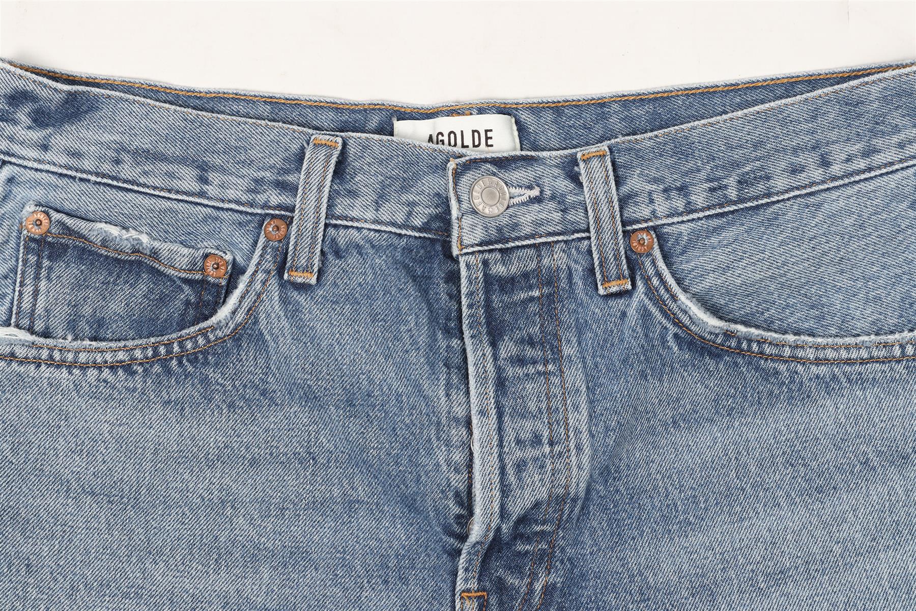 AGOLDE BLUE HIGH RISE DENIM SHORTS W28 UK 10 - Image 3