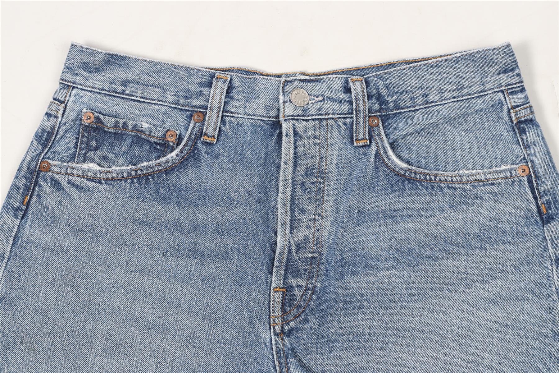 AGOLDE BLUE HIGH RISE DENIM SHORTS W28 UK 10 - Image 3
