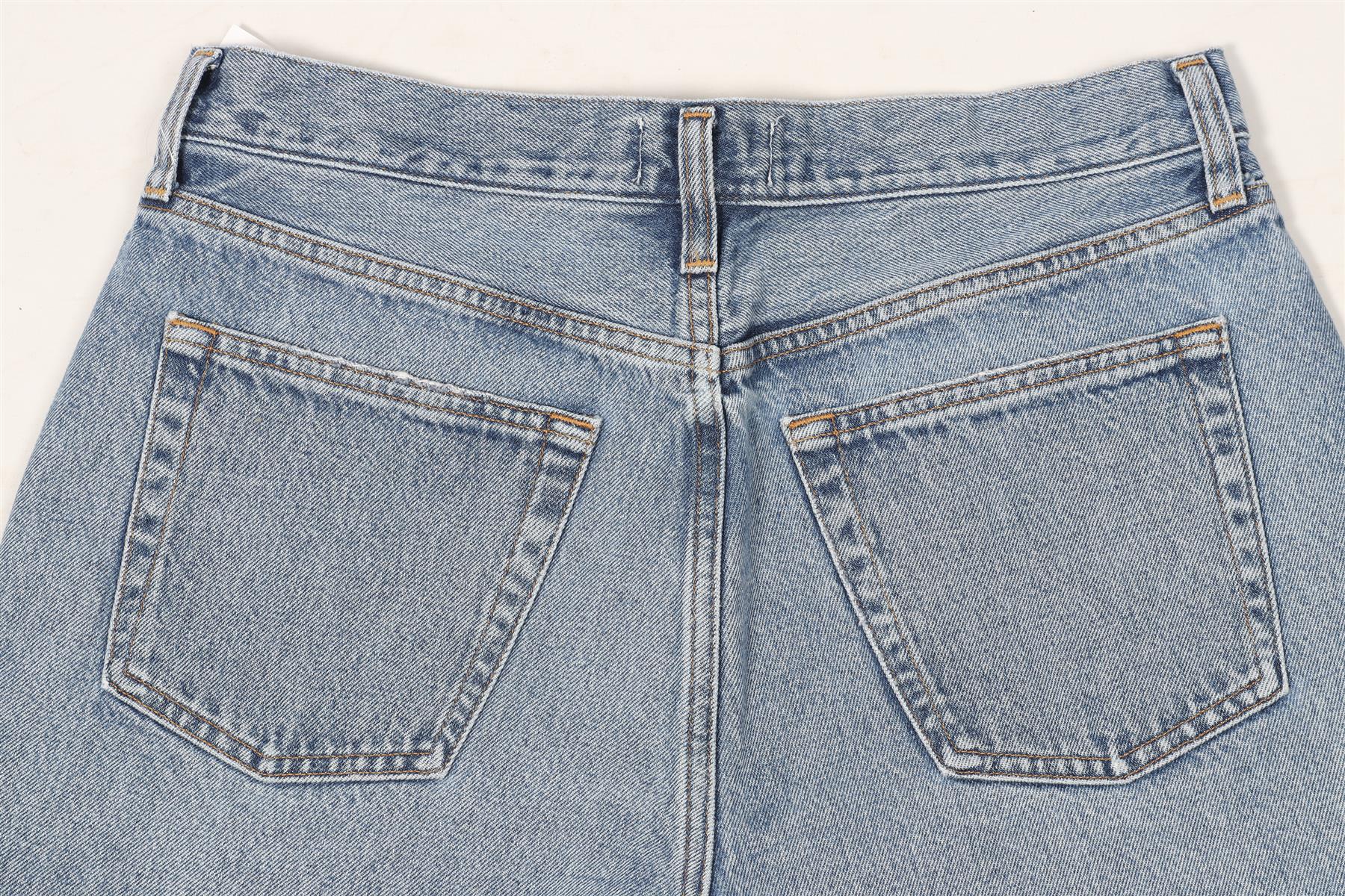 AGOLDE BLUE HIGH RISE DENIM SHORTS W28 UK 10 - Image 5
