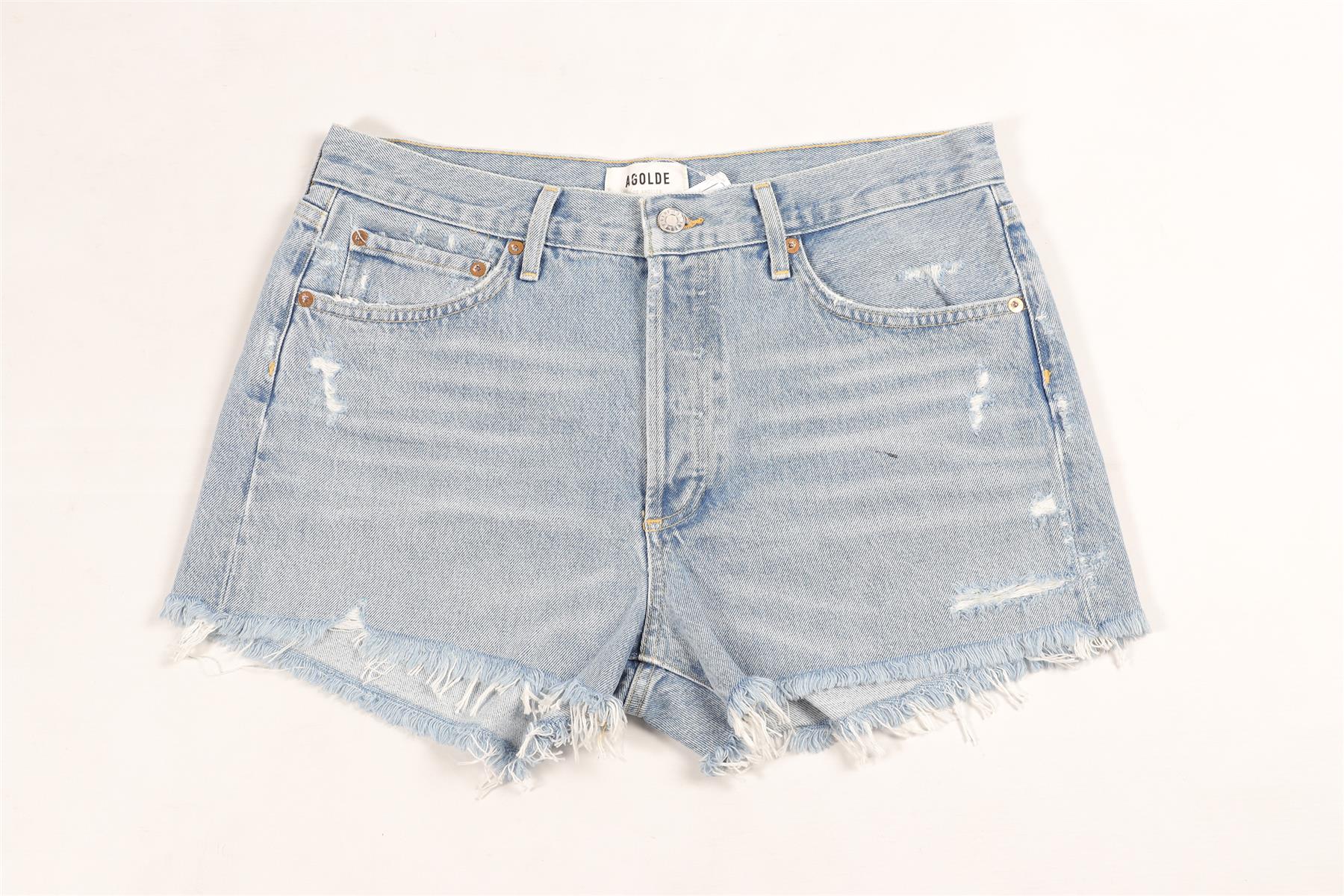 AGOLDE BLUE HIGH RISE DENIM SHORTS W29 UK 10-12 - Image 2