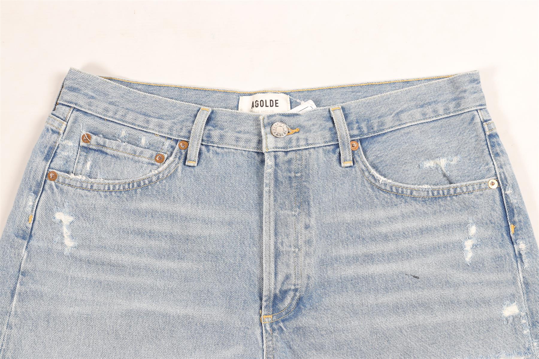AGOLDE BLUE HIGH RISE DENIM SHORTS W29 UK 10-12 - Image 3