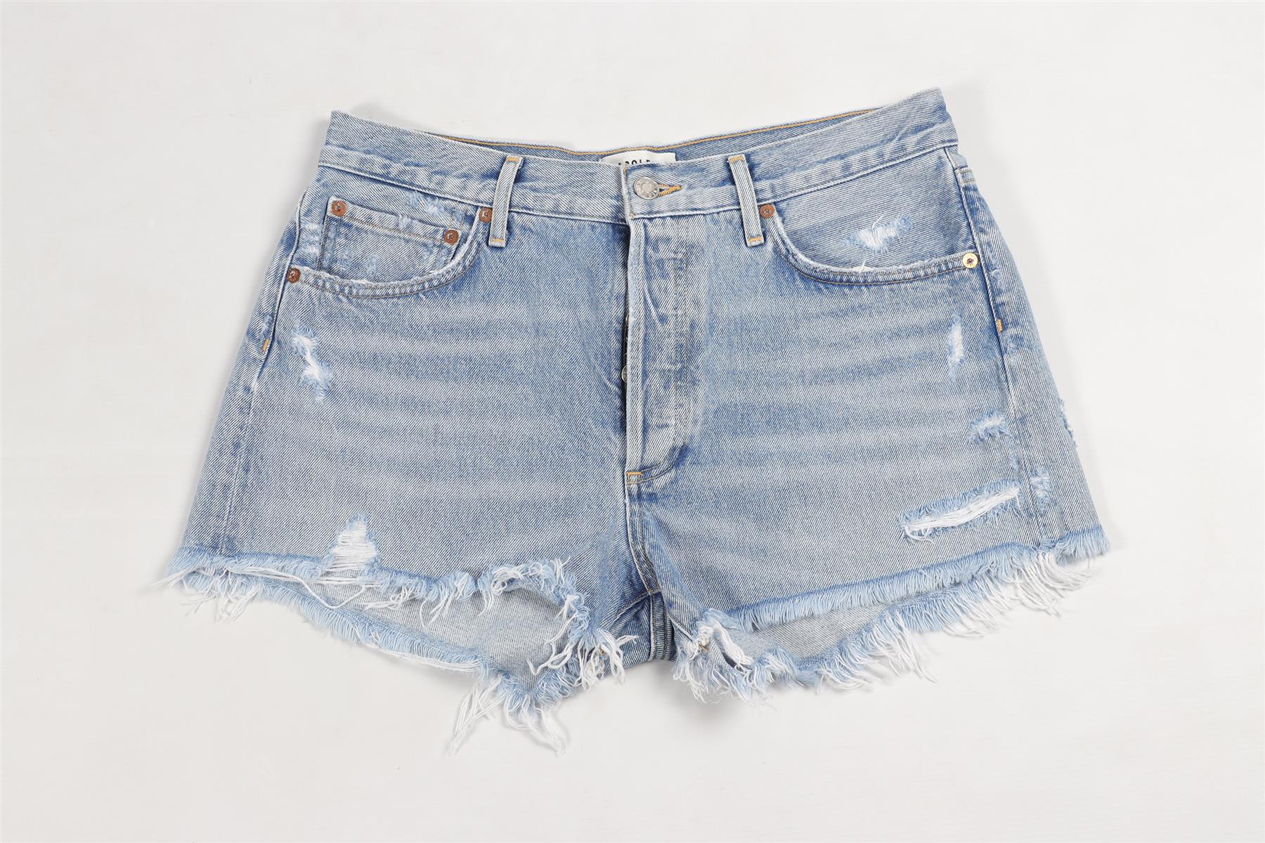 AGOLDE BLUE HIGH RISE DENIM SHORTS W29 UK 10-12 - Image 2