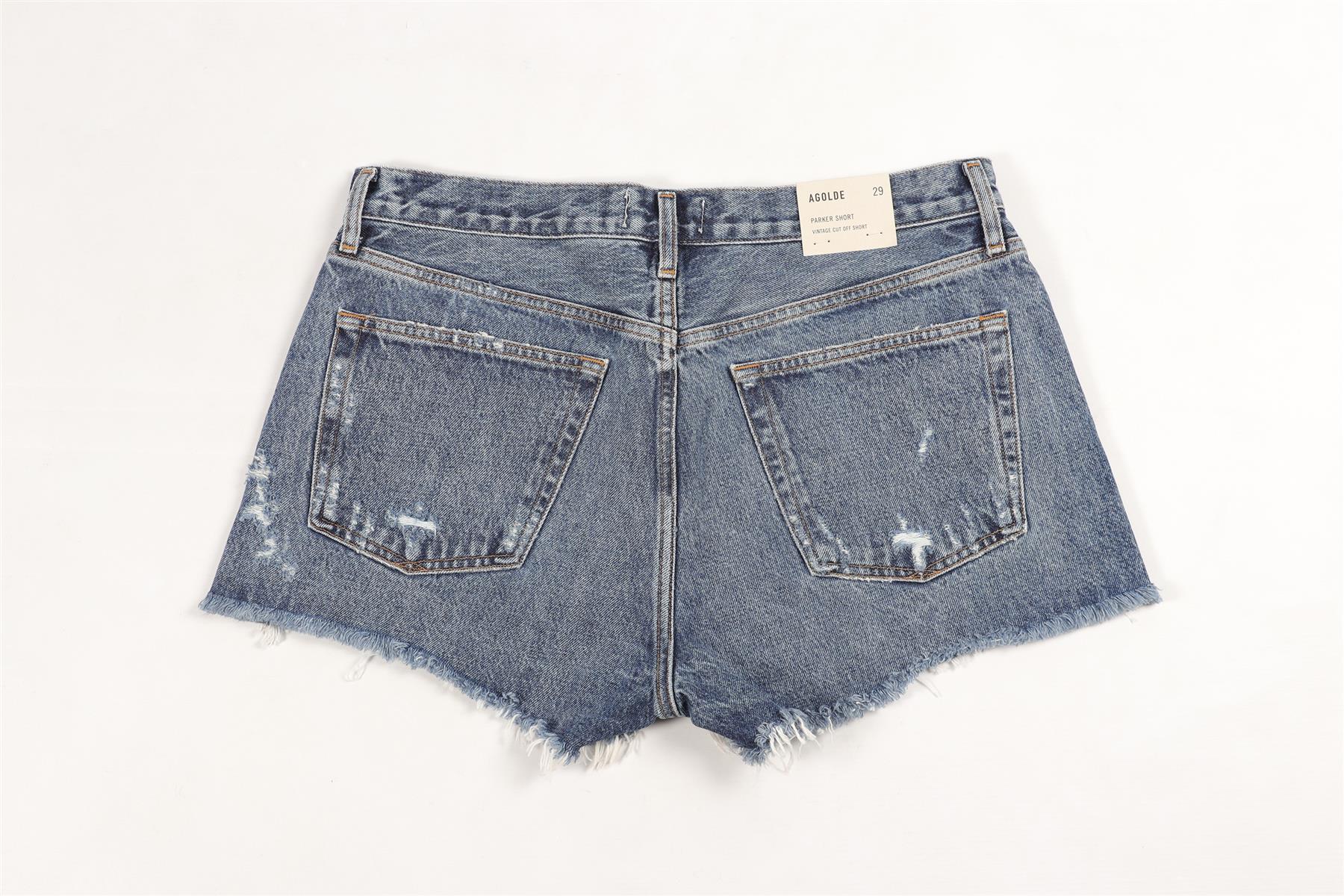 AGOLDE BLUE HIGH RISE DENIM SHORTS W29 UK 10-12 - Image 4