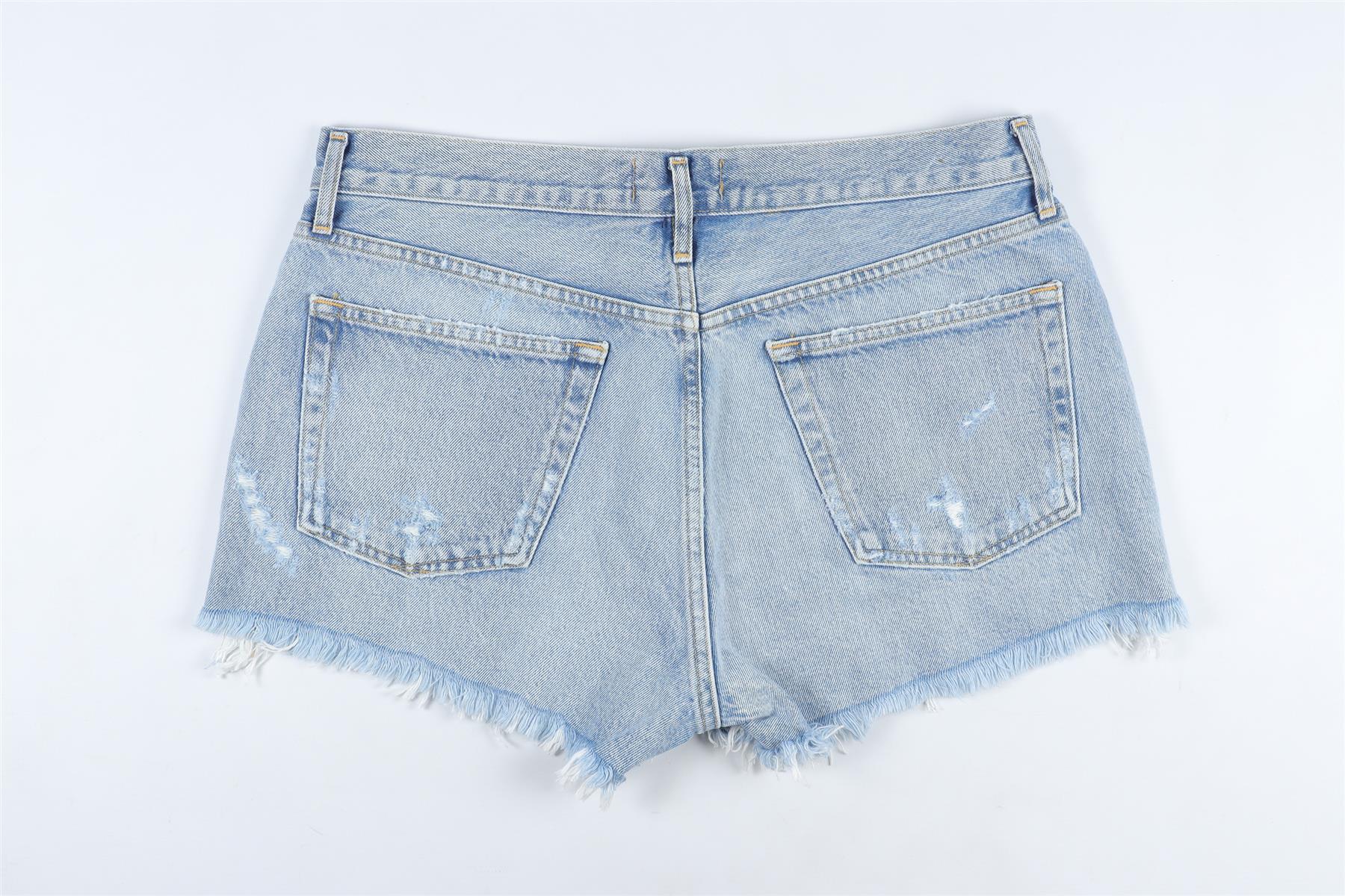 AGOLDE BLUE HIGH RISE DENIM SHORTS W30 UK 12 - Image 4