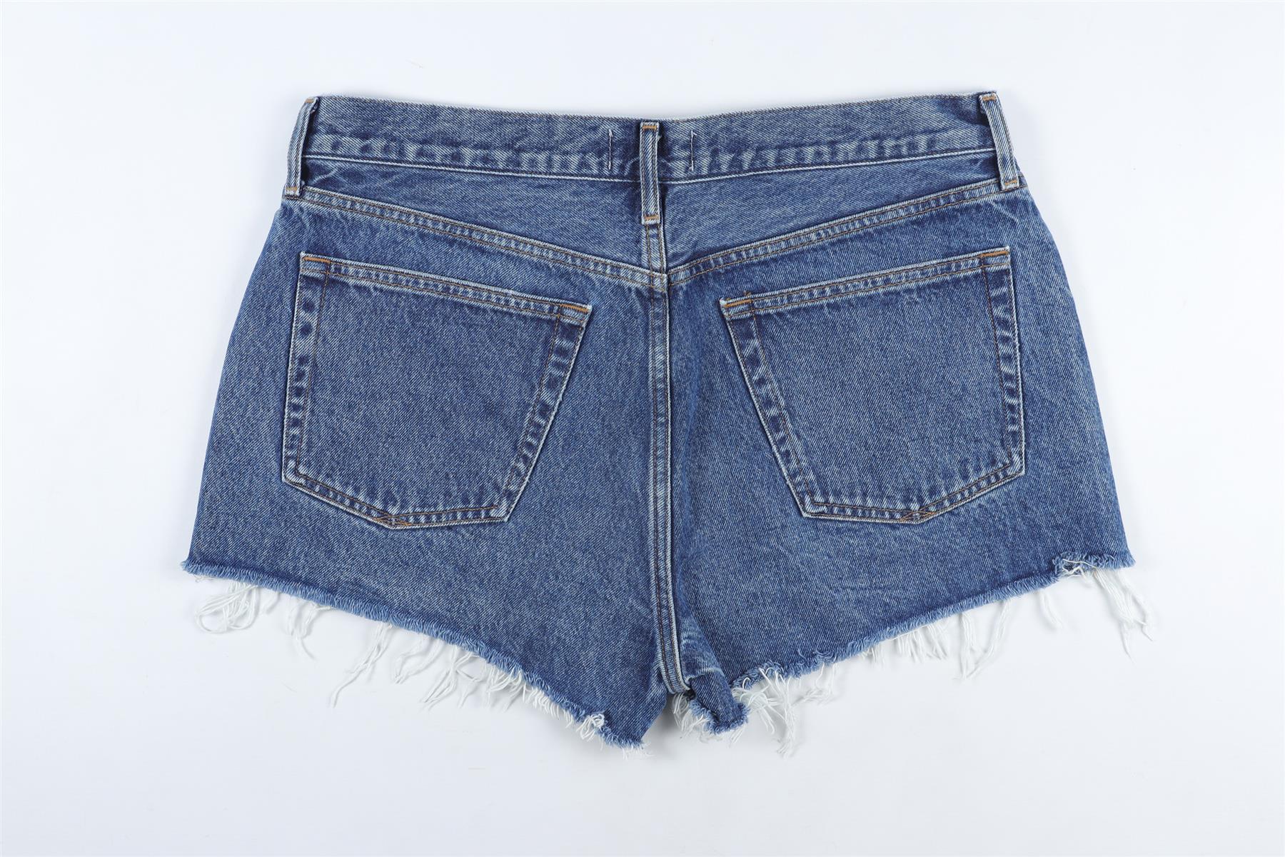 AGOLDE BLUE HIGH RISE DENIM SHORTS W30 UK 12 - Image 4