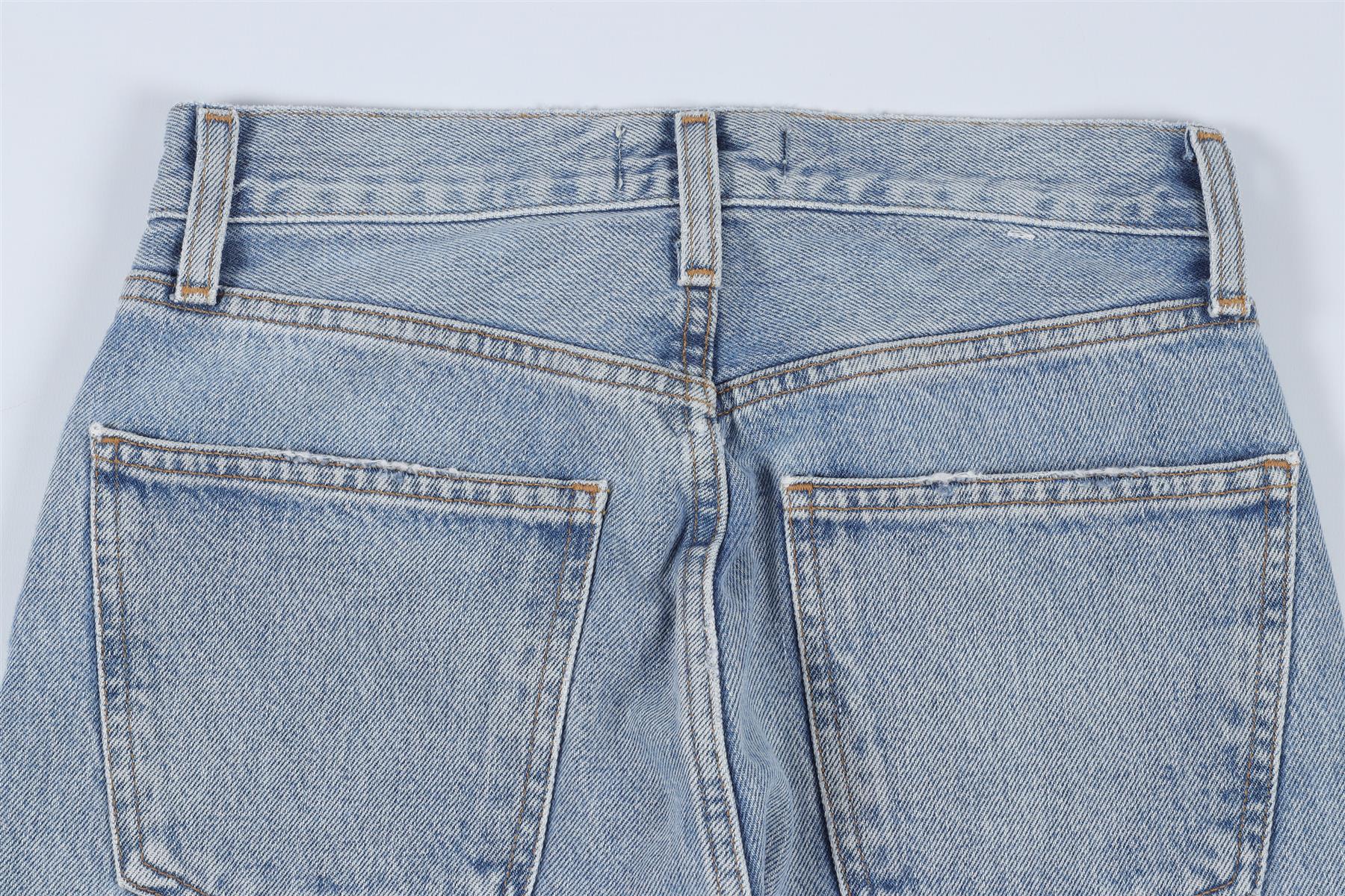AGOLDE BLUE HIGH RISE STRAIGHT LEG JEANS W24 UK 6 - Image 5
