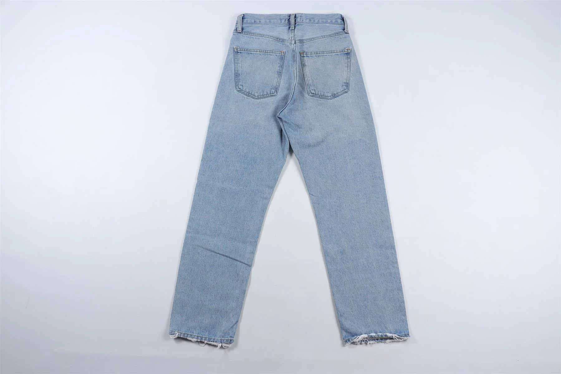 AGOLDE BLUE HIGH RISE STRAIGHT LEG JEANS W24 UK 6 - Image 4