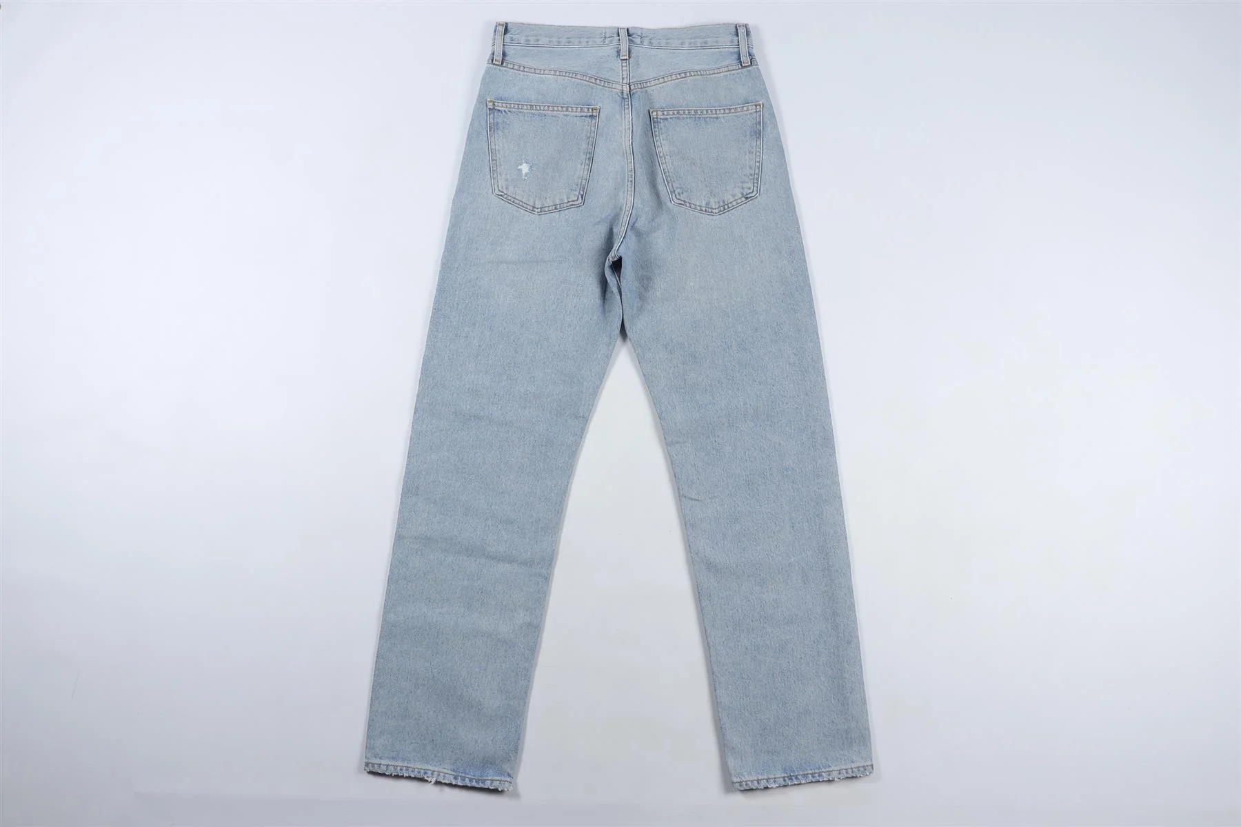 AGOLDE BLUE HIGH RISE STRAIGHT LEG JEANS W24 UK 6 - Image 4