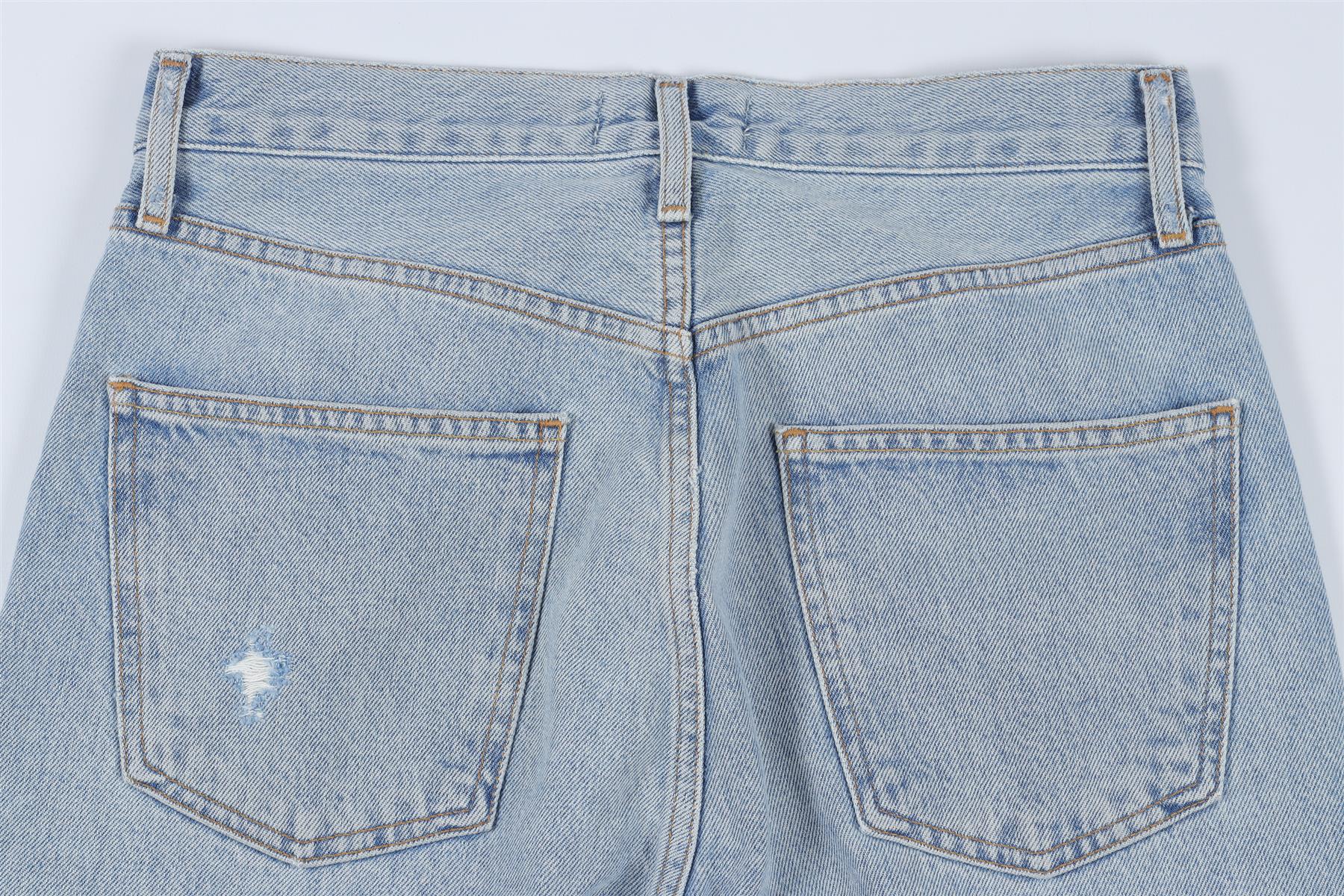 AGOLDE BLUE HIGH RISE STRAIGHT LEG JEANS W24 UK 6 - Image 5