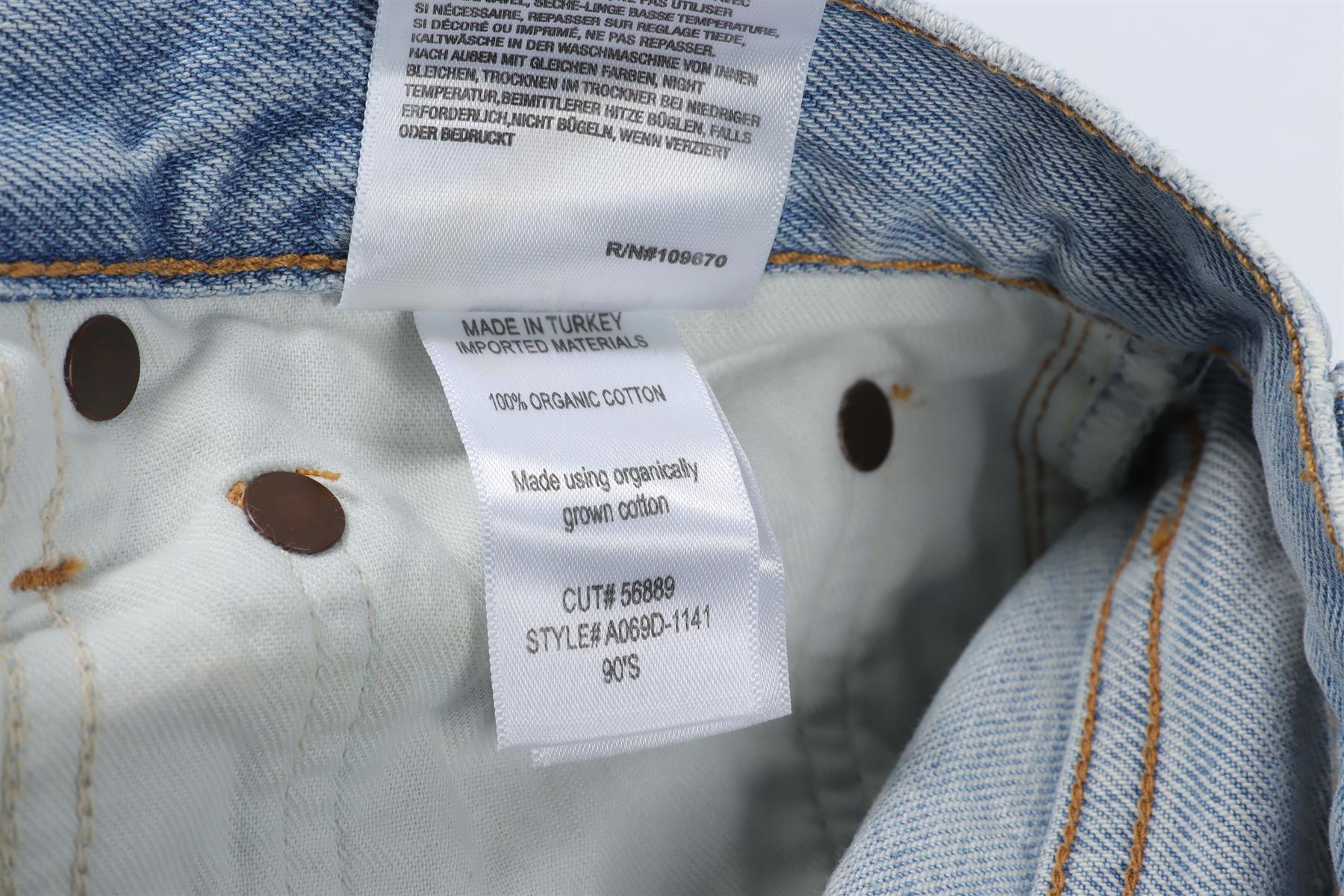 AGOLDE BLUE HIGH RISE STRAIGHT LEG JEANS W24 UK 6 - Image 6