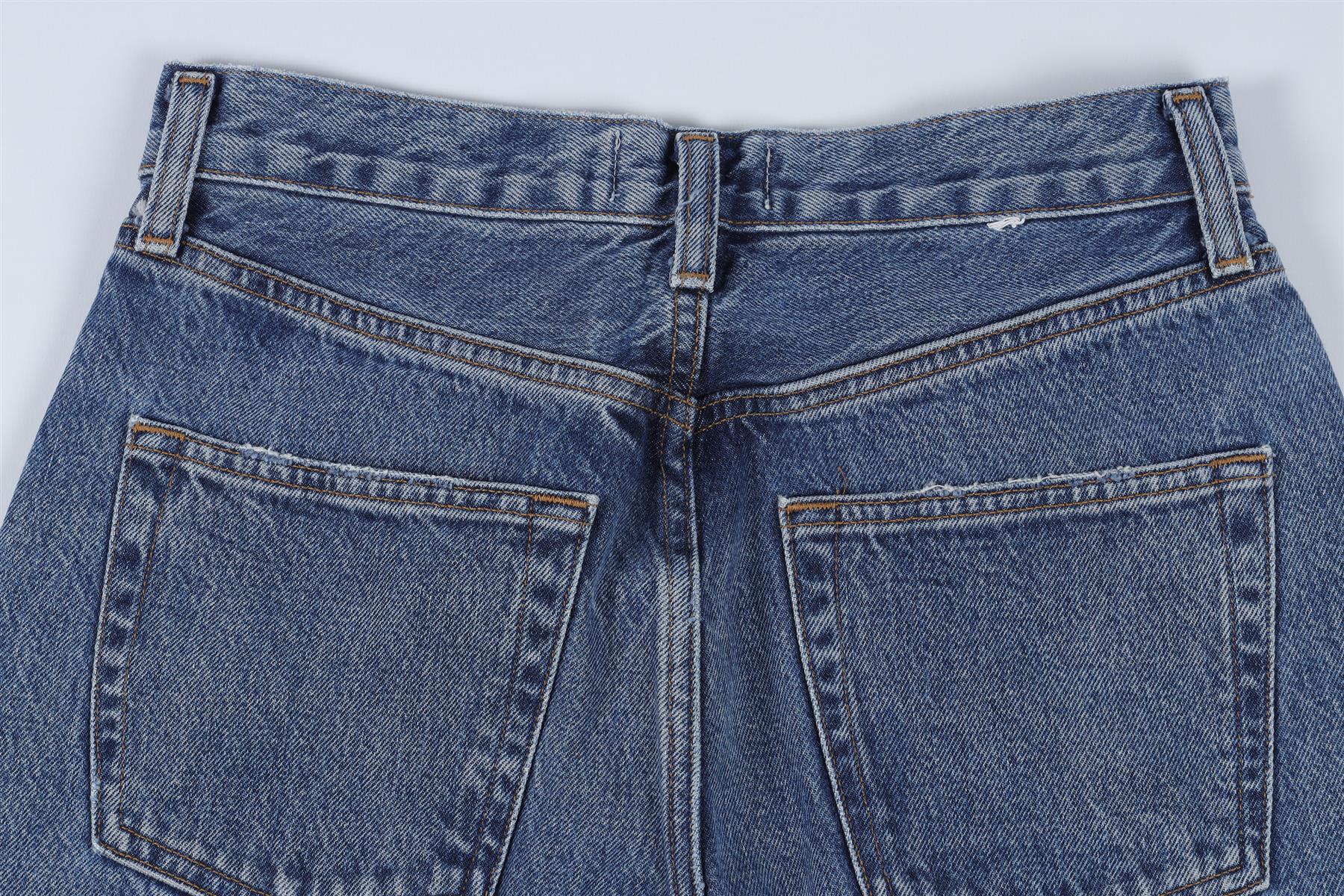 AGOLDE BLUE HIGH RISE STRAIGHT LEG JEANS W24 UK 6 - Image 5