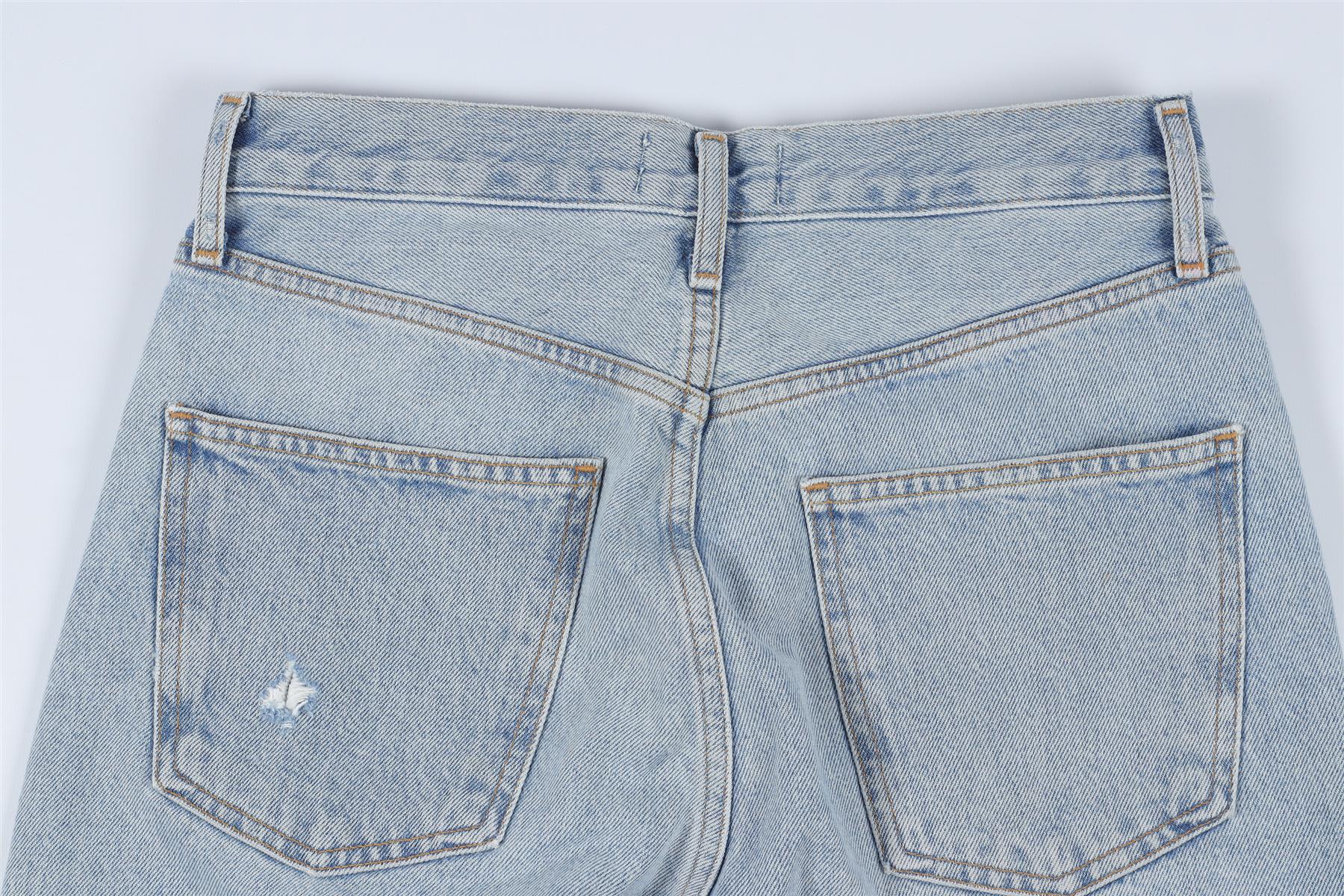 AGOLDE BLUE HIGH RISE STRAIGHT LEG JEANS W24 UK 6 - Image 5
