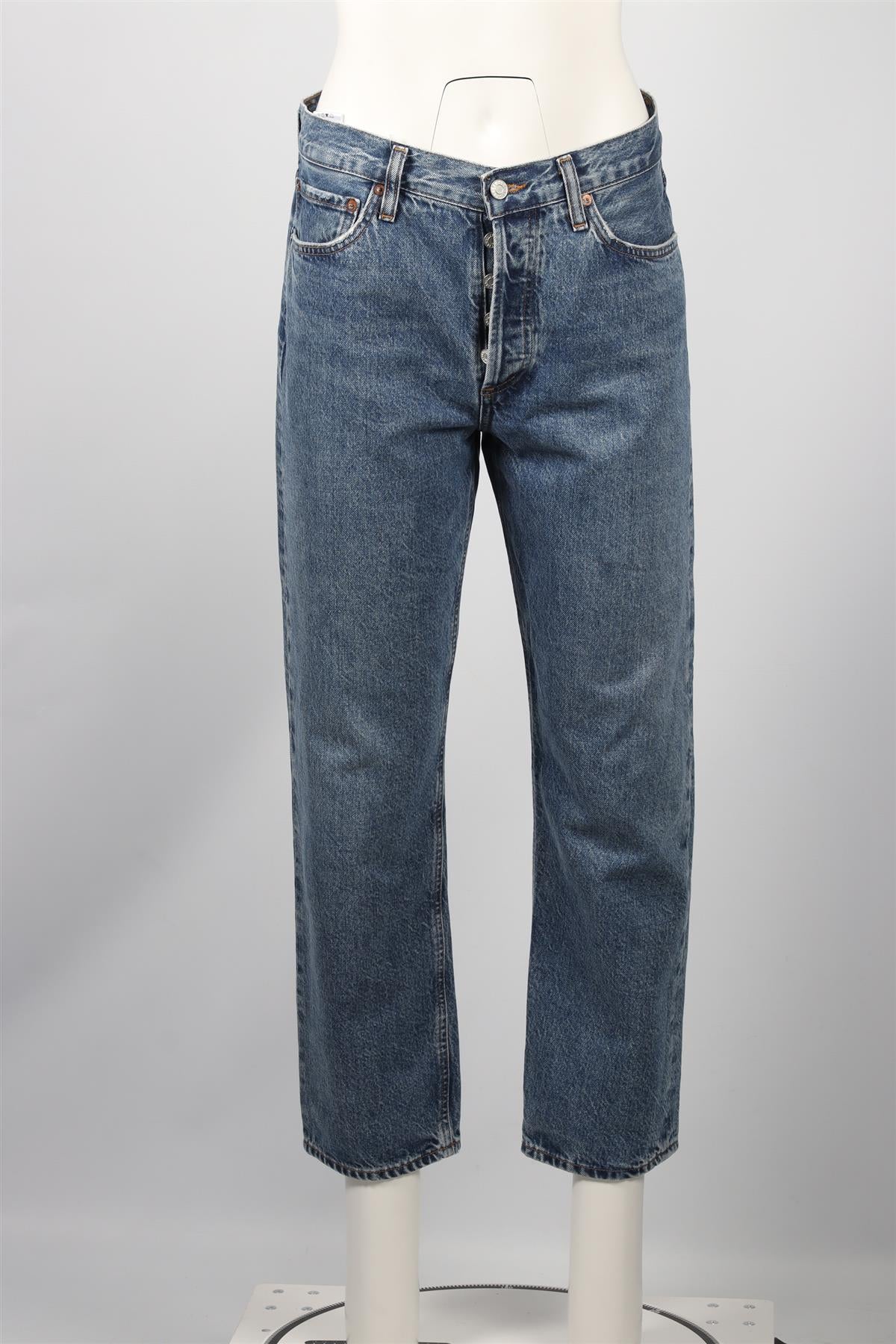AGOLDE BLUE HIGH RISE STRAIGHT LEG JEANS W27 UK 8-10 - Image 2