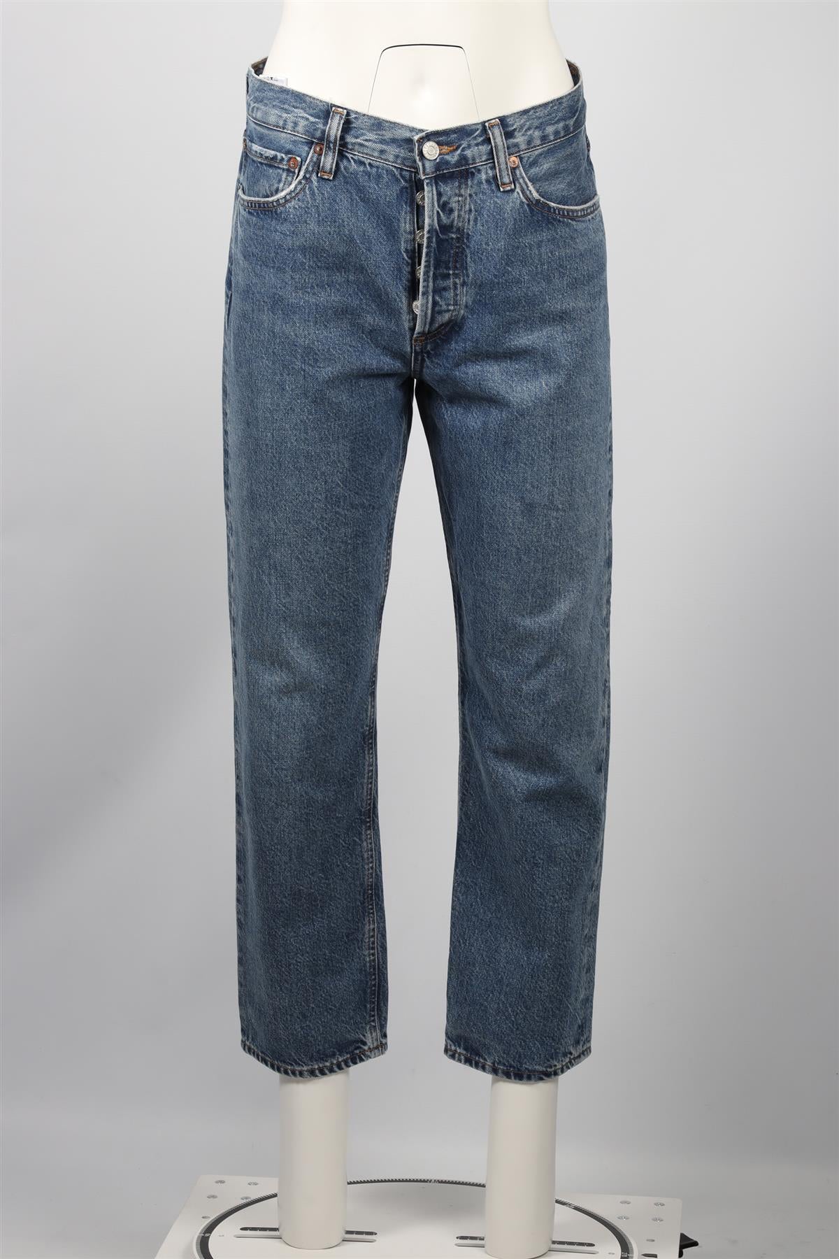 AGOLDE BLUE HIGH RISE STRAIGHT LEG JEANS W27 UK 8-10 - Image 3