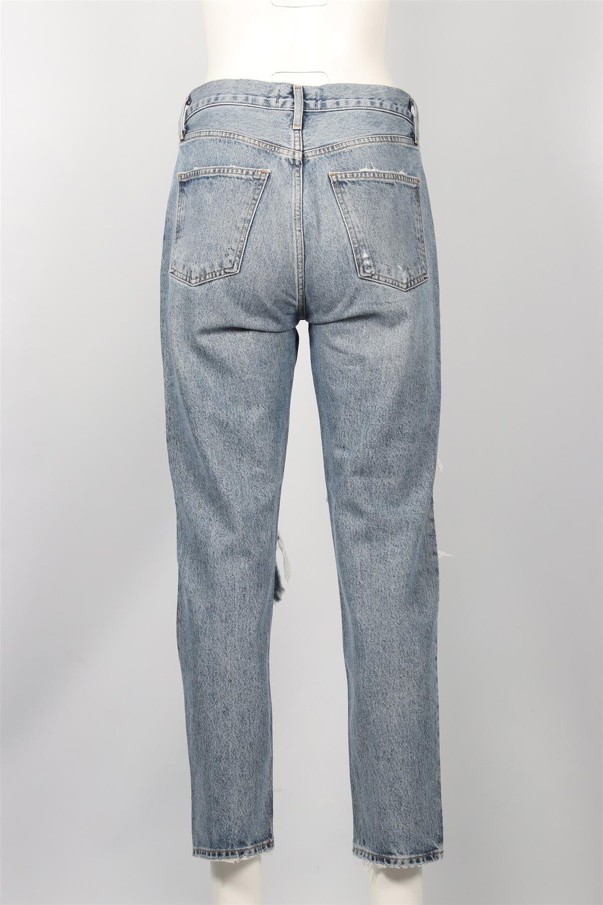 AGOLDE BLUE HIGH RISE STRAIGHT LEG JEANS W27 UK 8-10 - Image 4