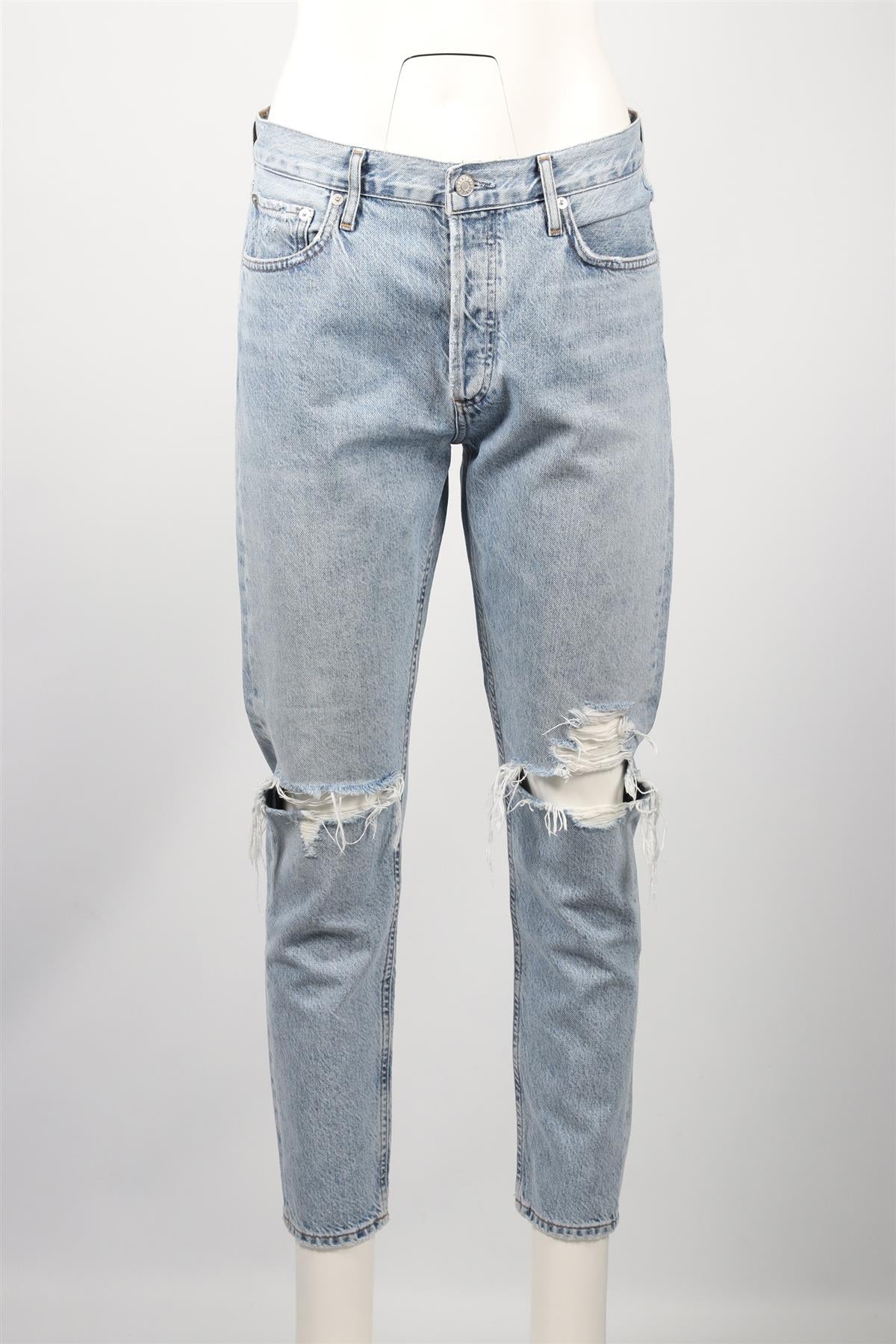 AGOLDE BLUE HIGH RISE STRAIGHT LEG JEANS W27 UK 8-10 - Image 2