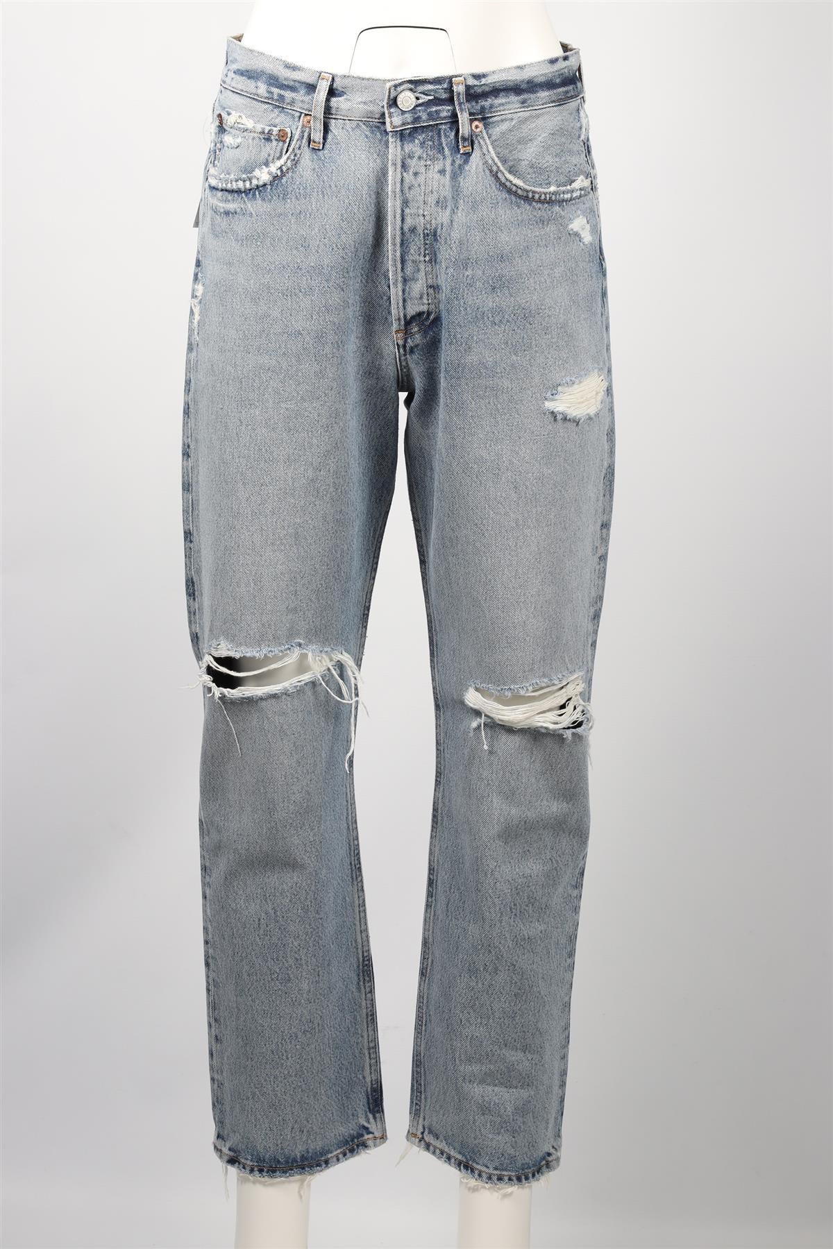 AGOLDE BLUE HIGH RISE STRAIGHT LEG JEANS W27 UK 8-10 - Image 2